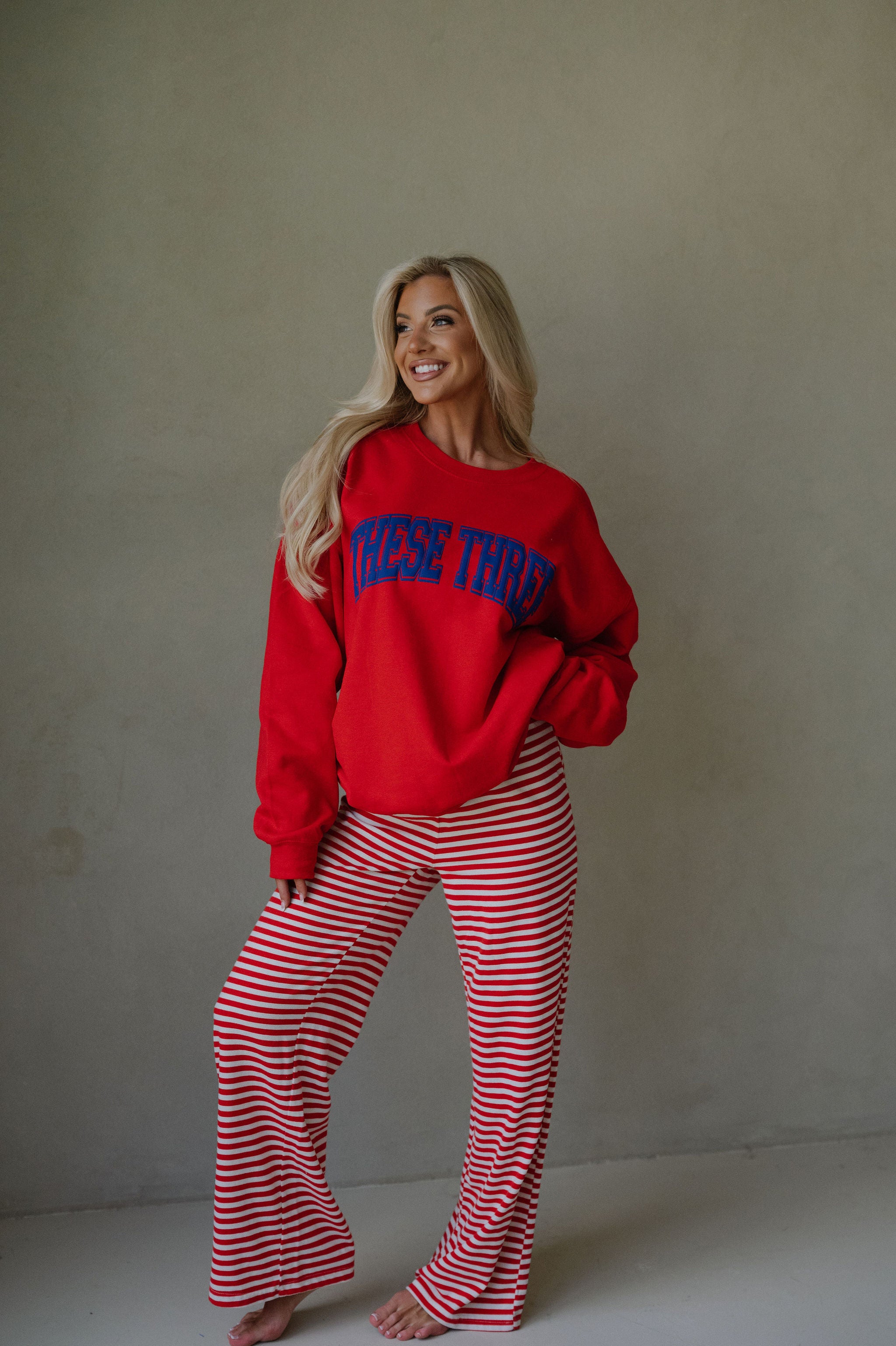 These Three Crewneck Sweatshirt-Red/Blue