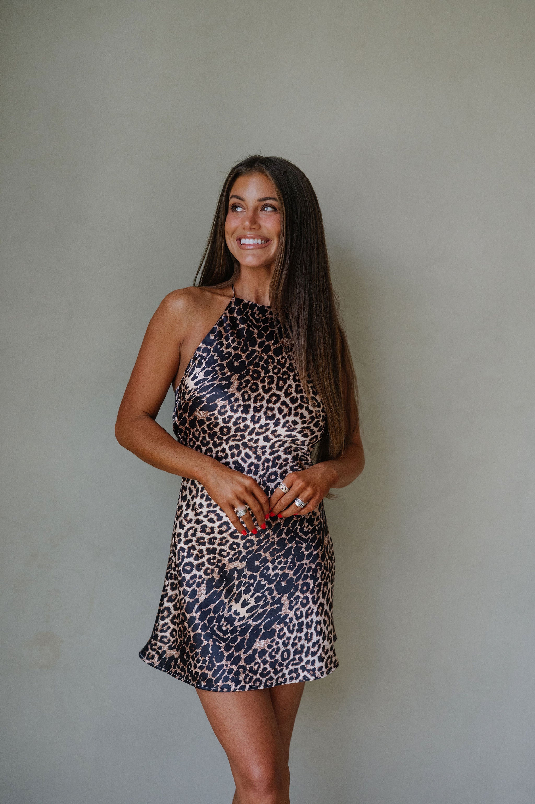 Back Bow Leopard Mini Dress