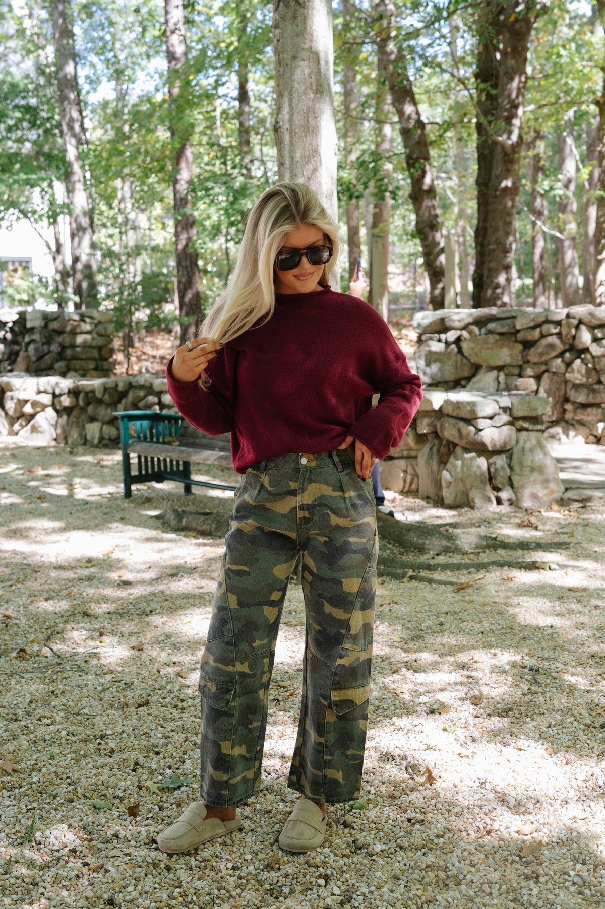 Oversized Piper Pullover-Wine