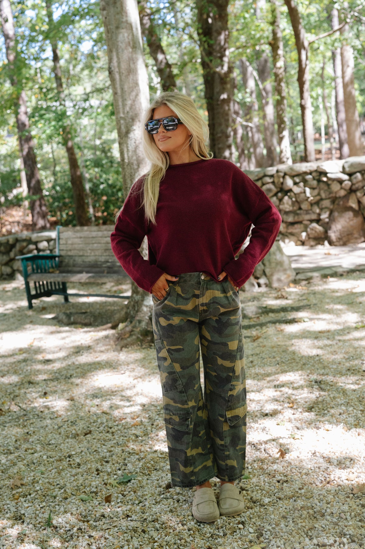 Oversized Piper Pullover-Wine