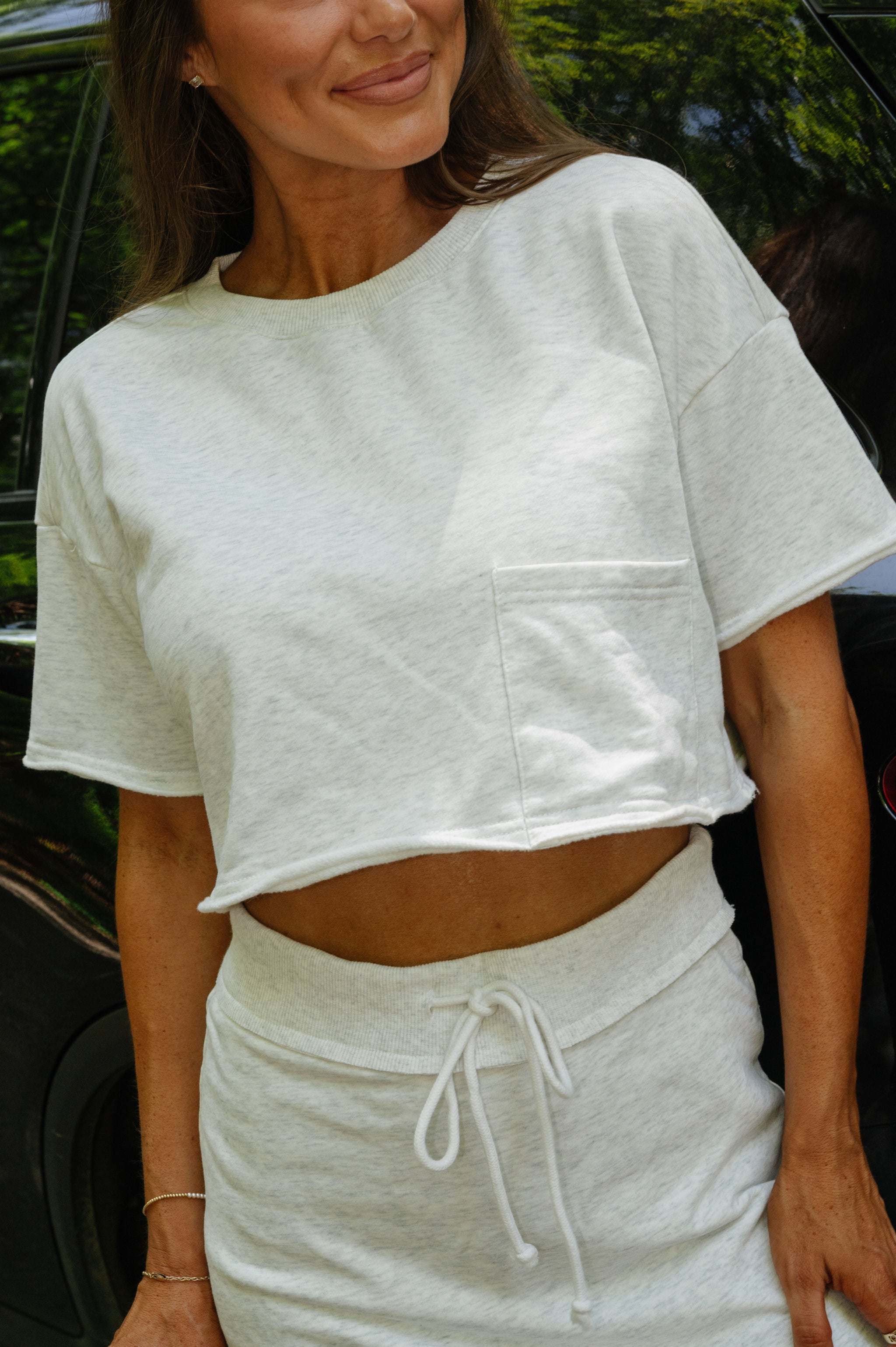 Nora Skirt Set-White Melange