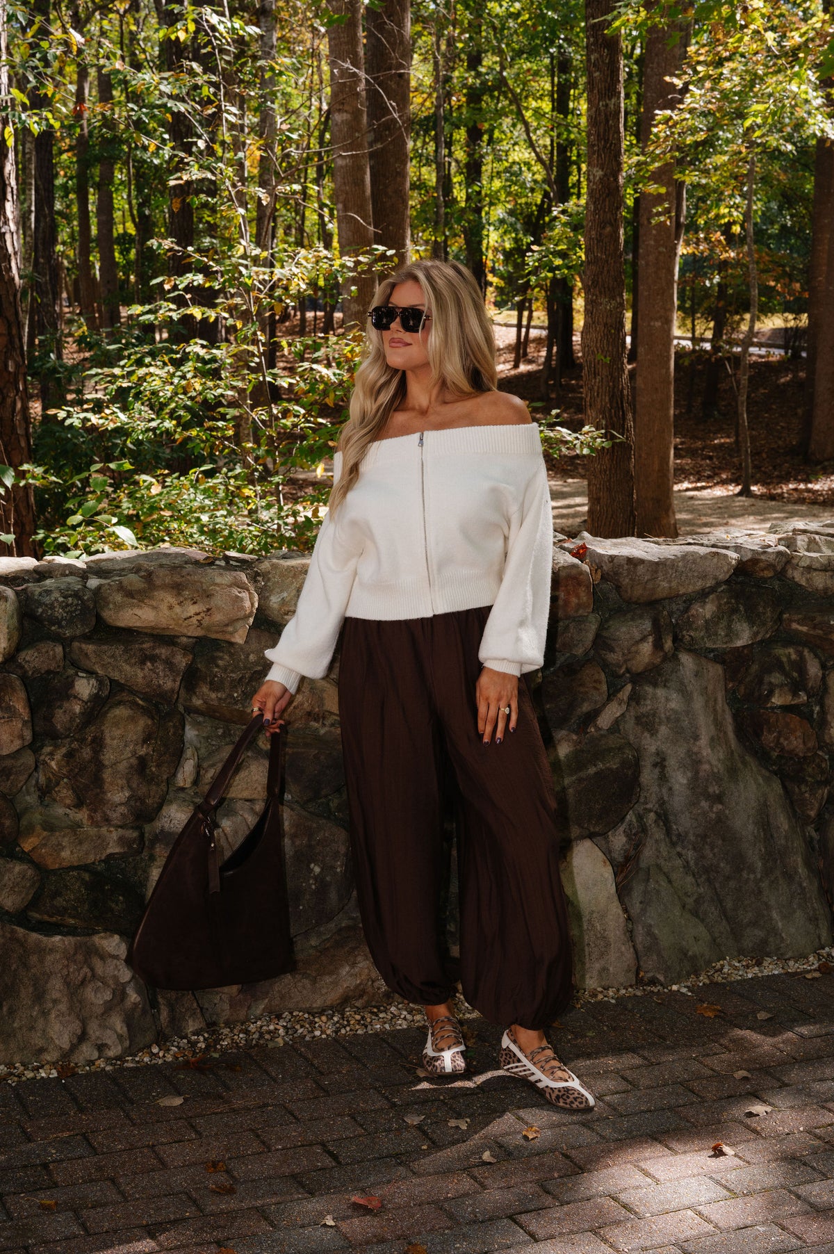 Off The Shoulder Cardigan-Cream