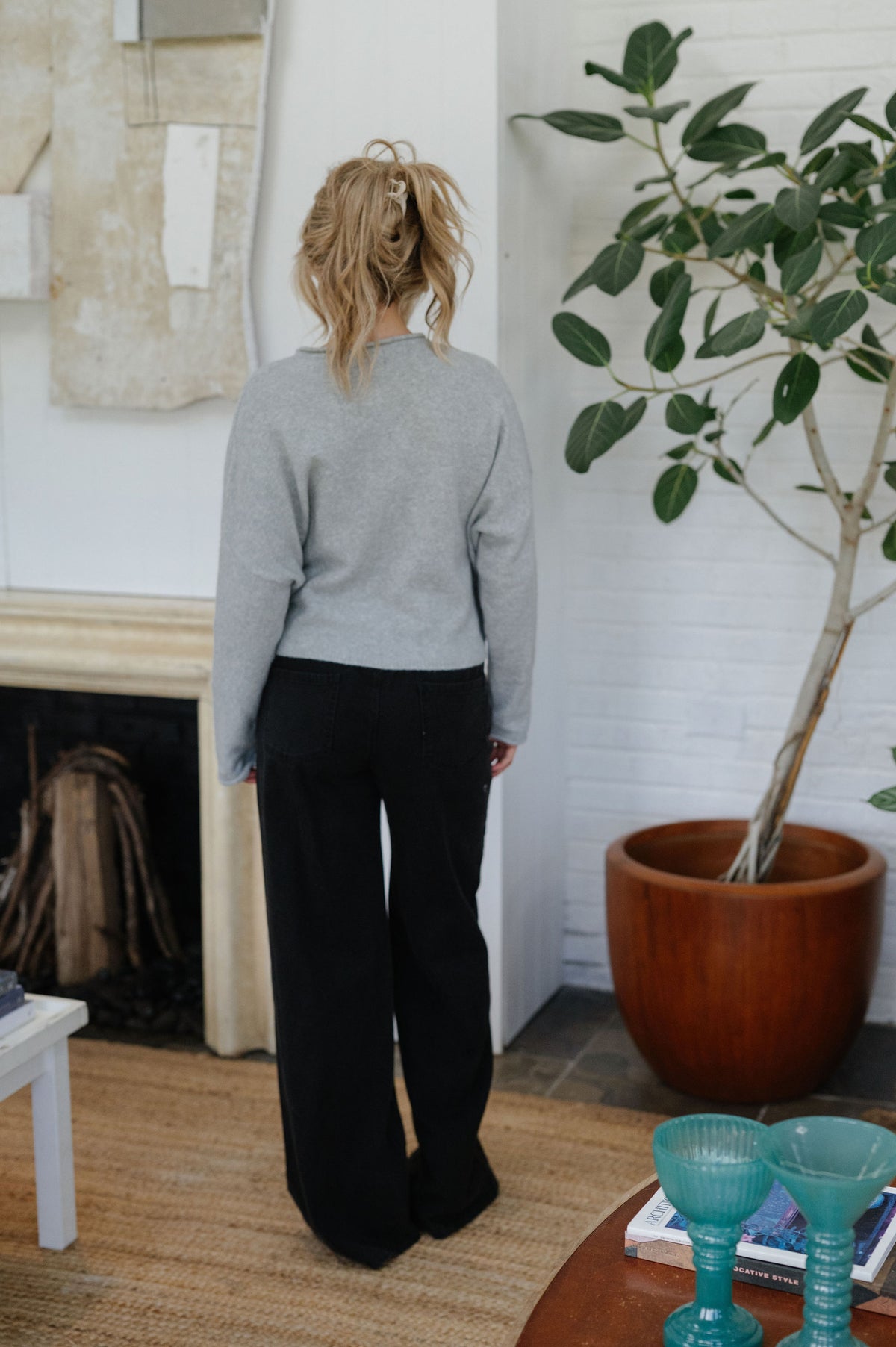 Oversized Piper Pullover-Light Grey