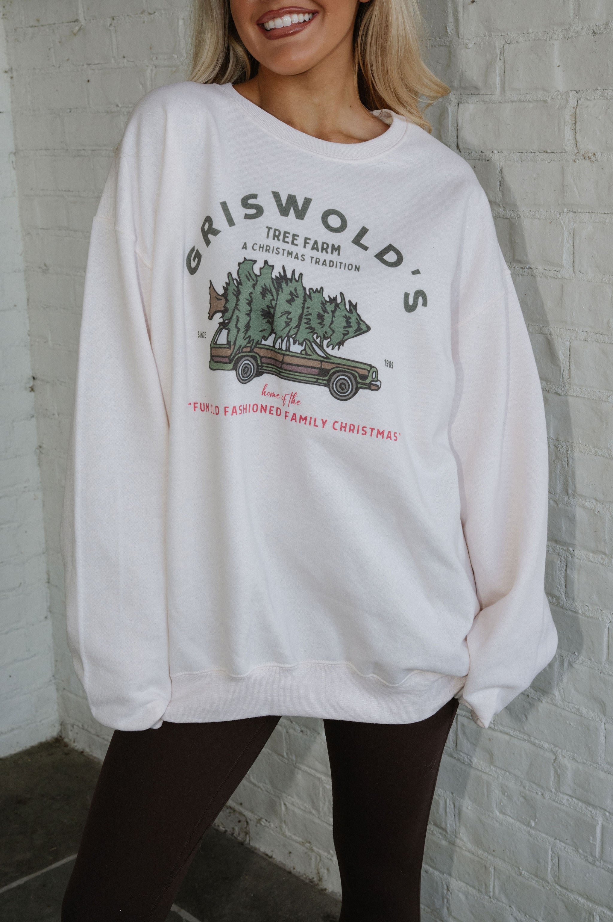 "Griswold's Tree Farm" Sweatshirt-Cream
