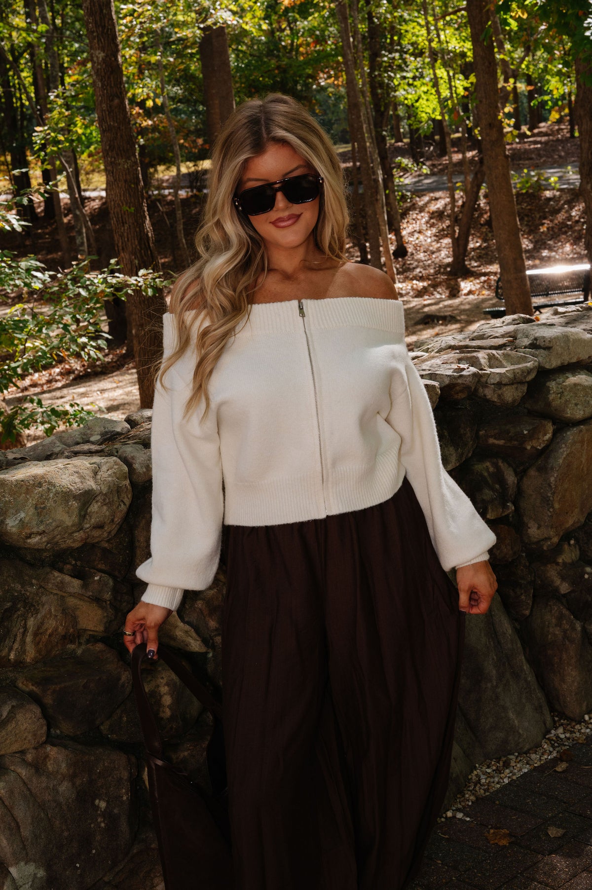 Off The Shoulder Cardigan-Cream