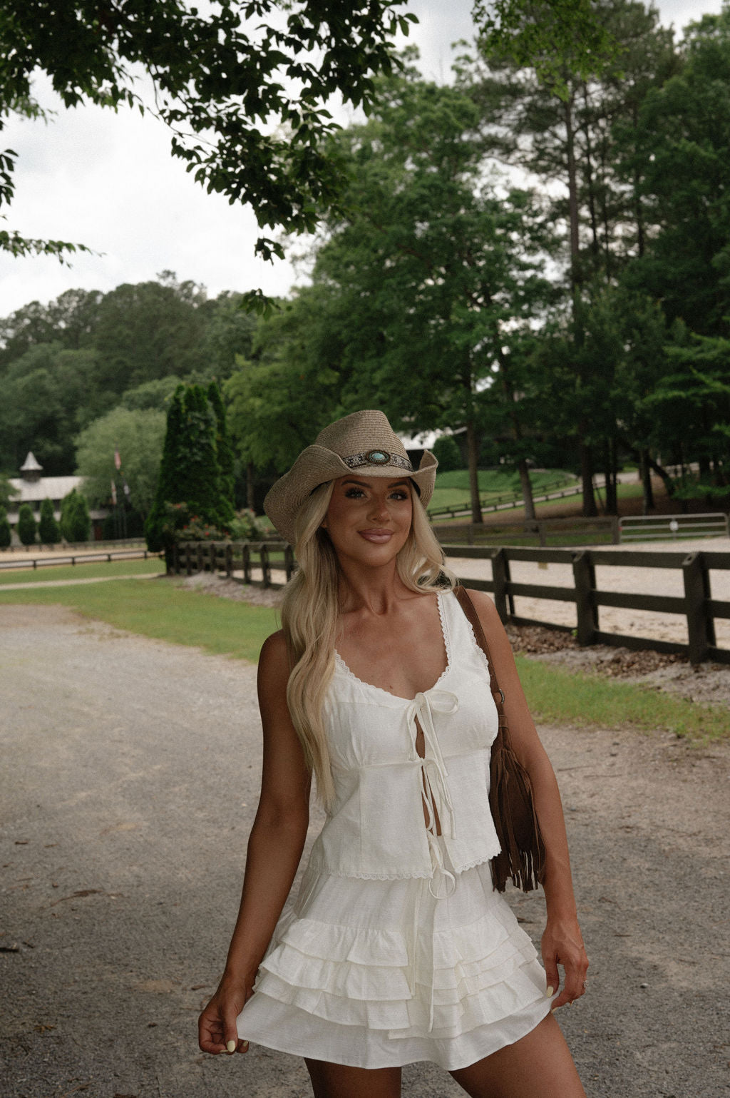 Loretta Tie Front Set-Off White