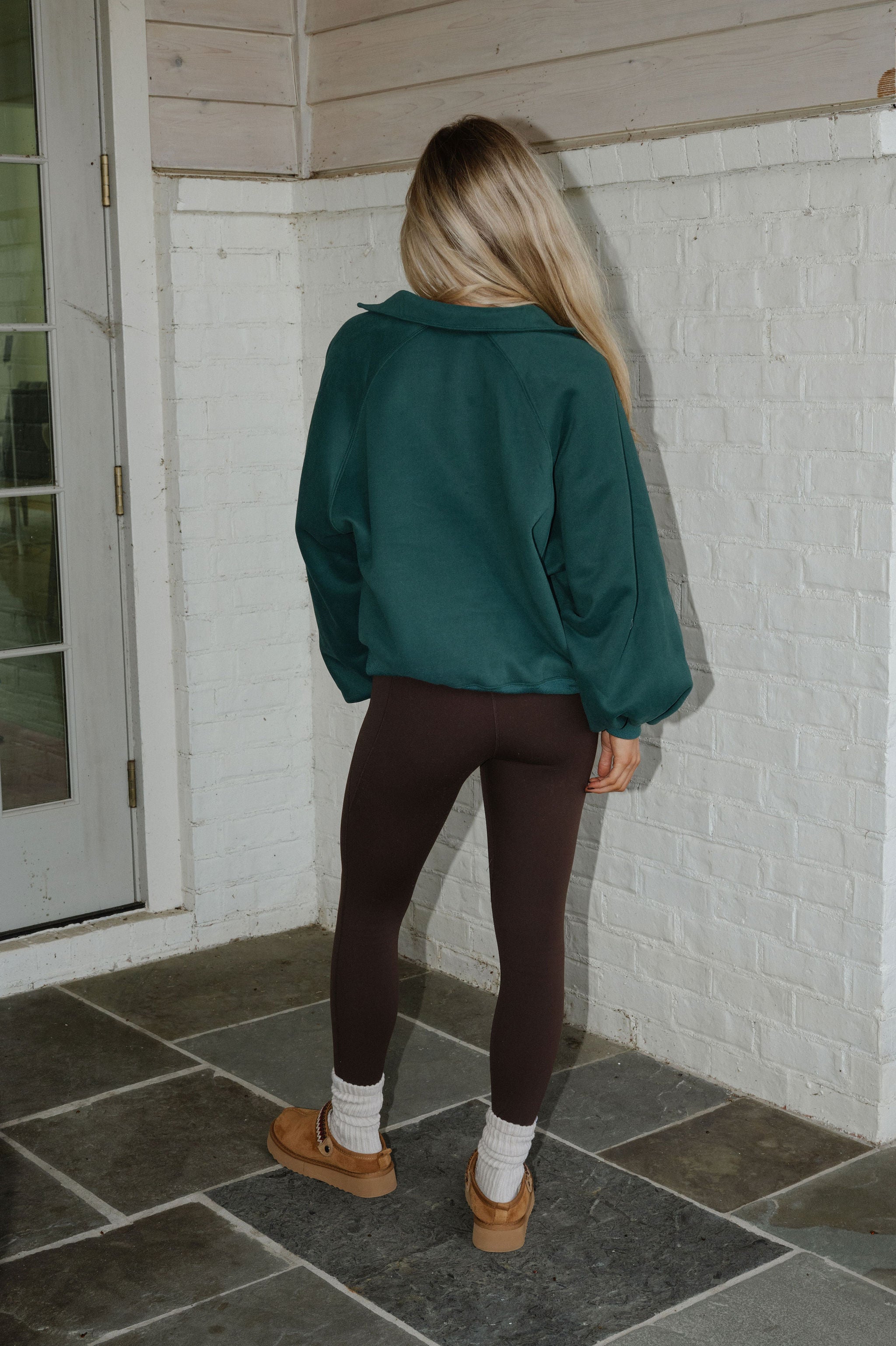Brooklyn Mineral Washed Pullover-Teal Green