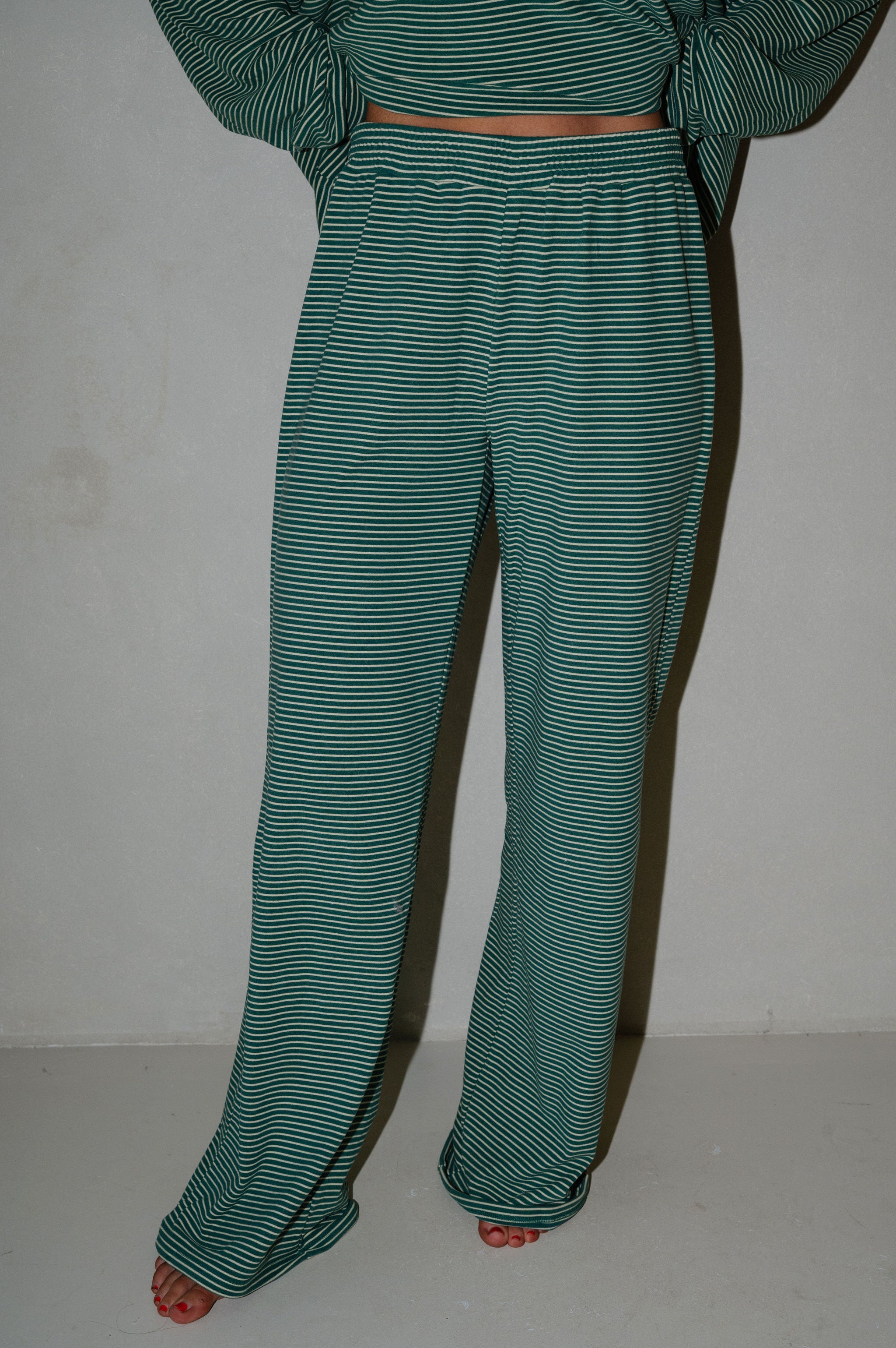 Nelly Striped Pants-Green