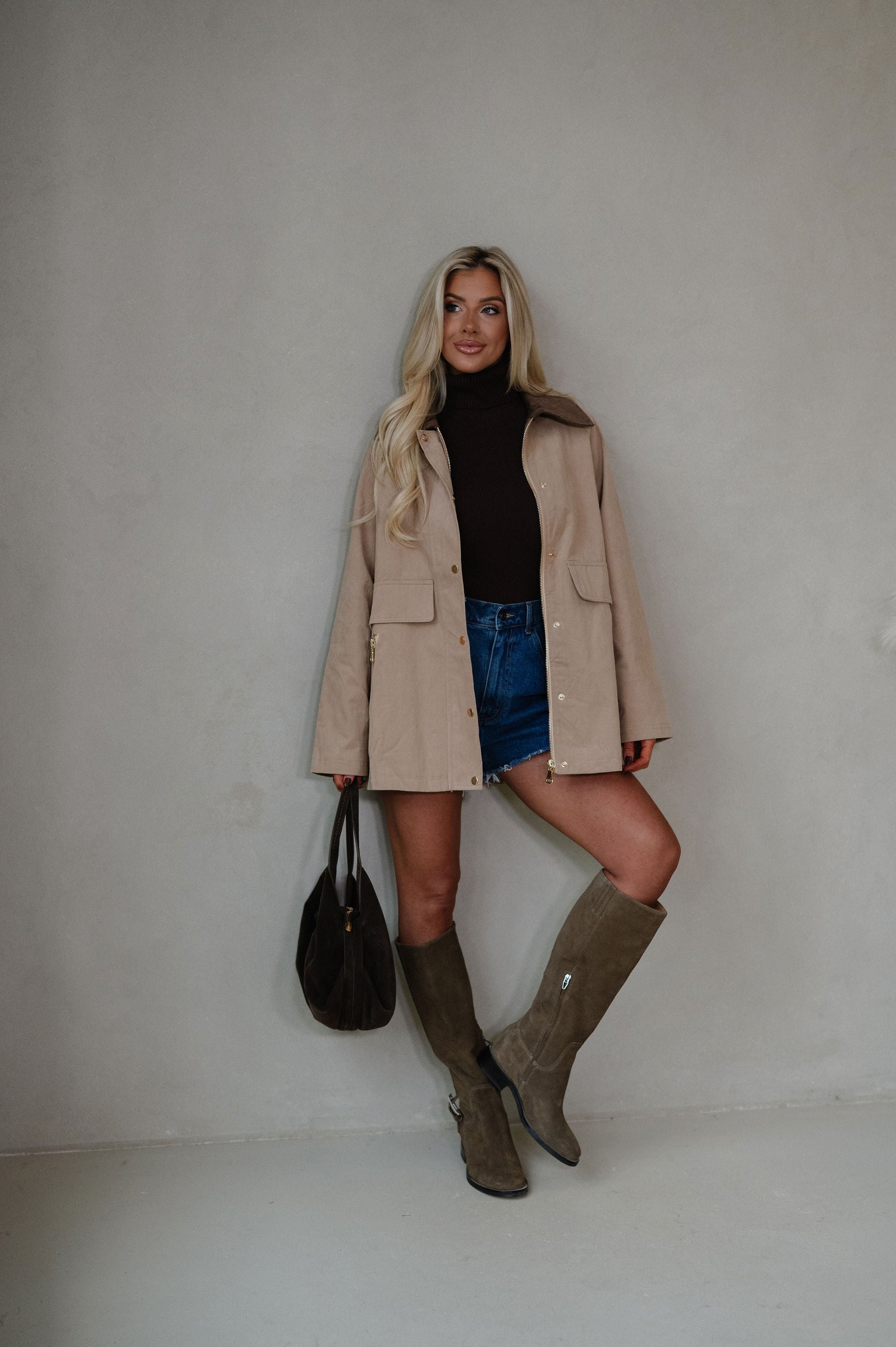 Mabel Barn Jacket-Beige