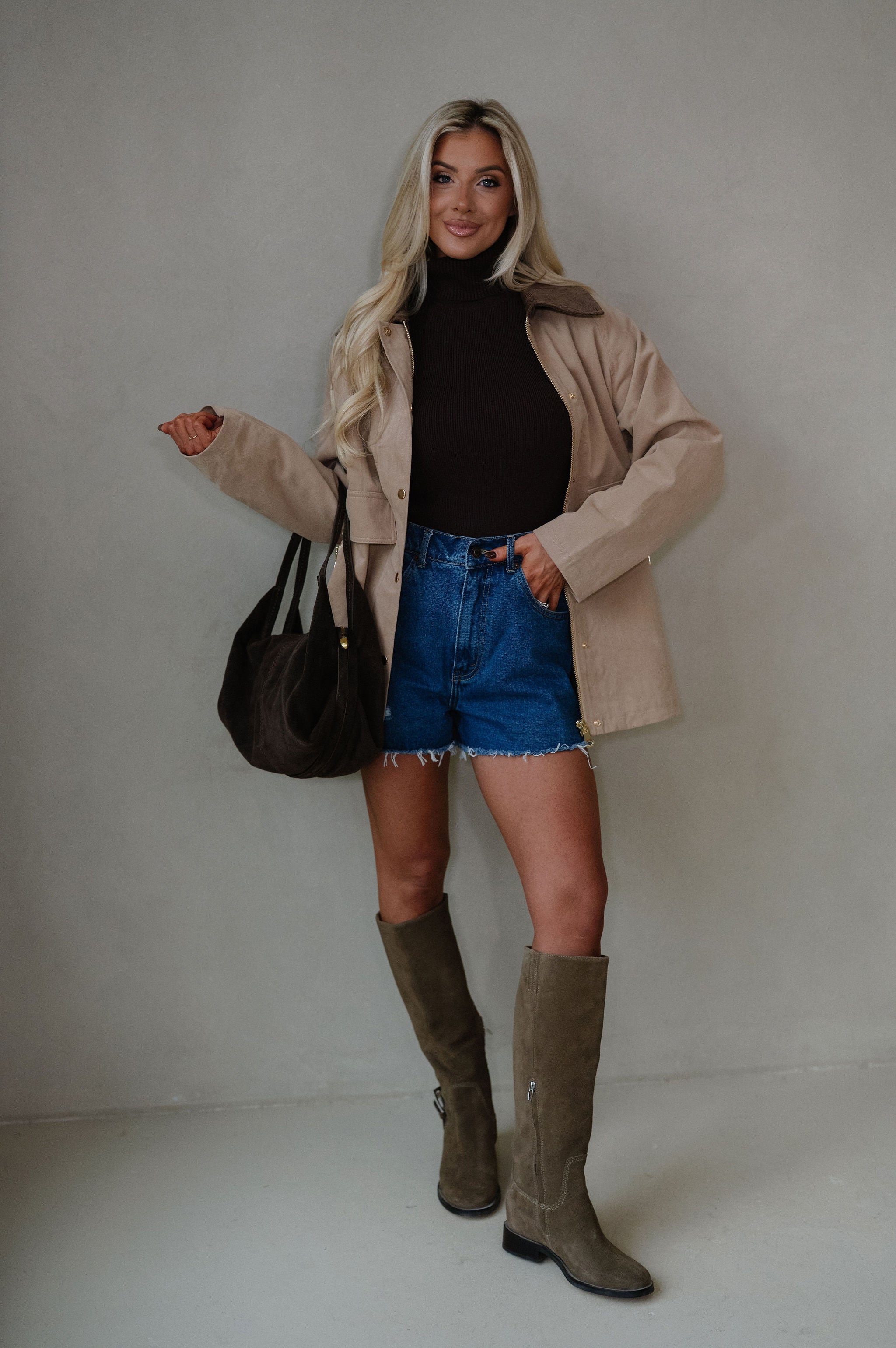 Mabel Barn Jacket-Beige