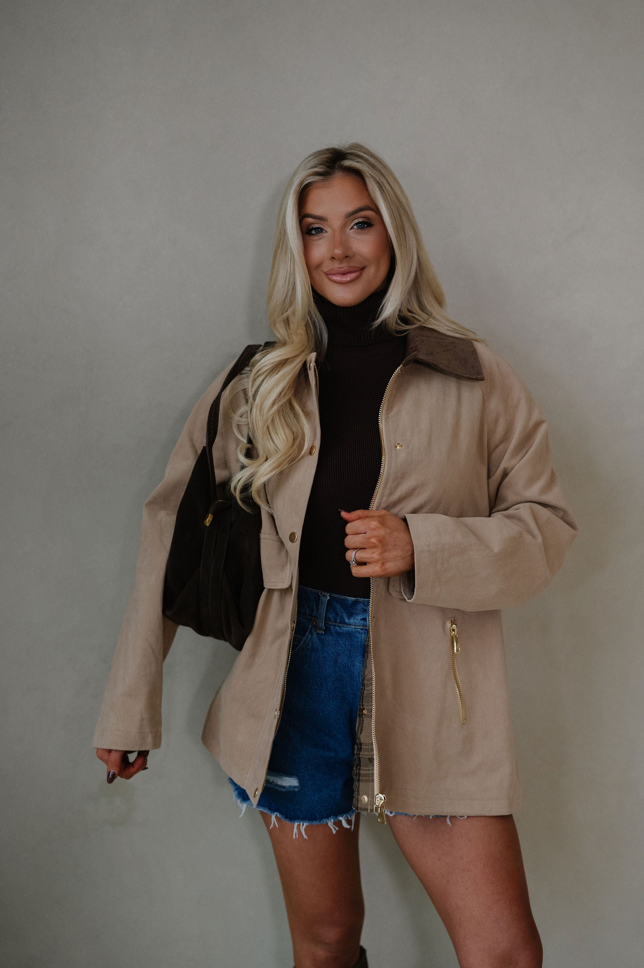 Mabel Barn Jacket-Beige