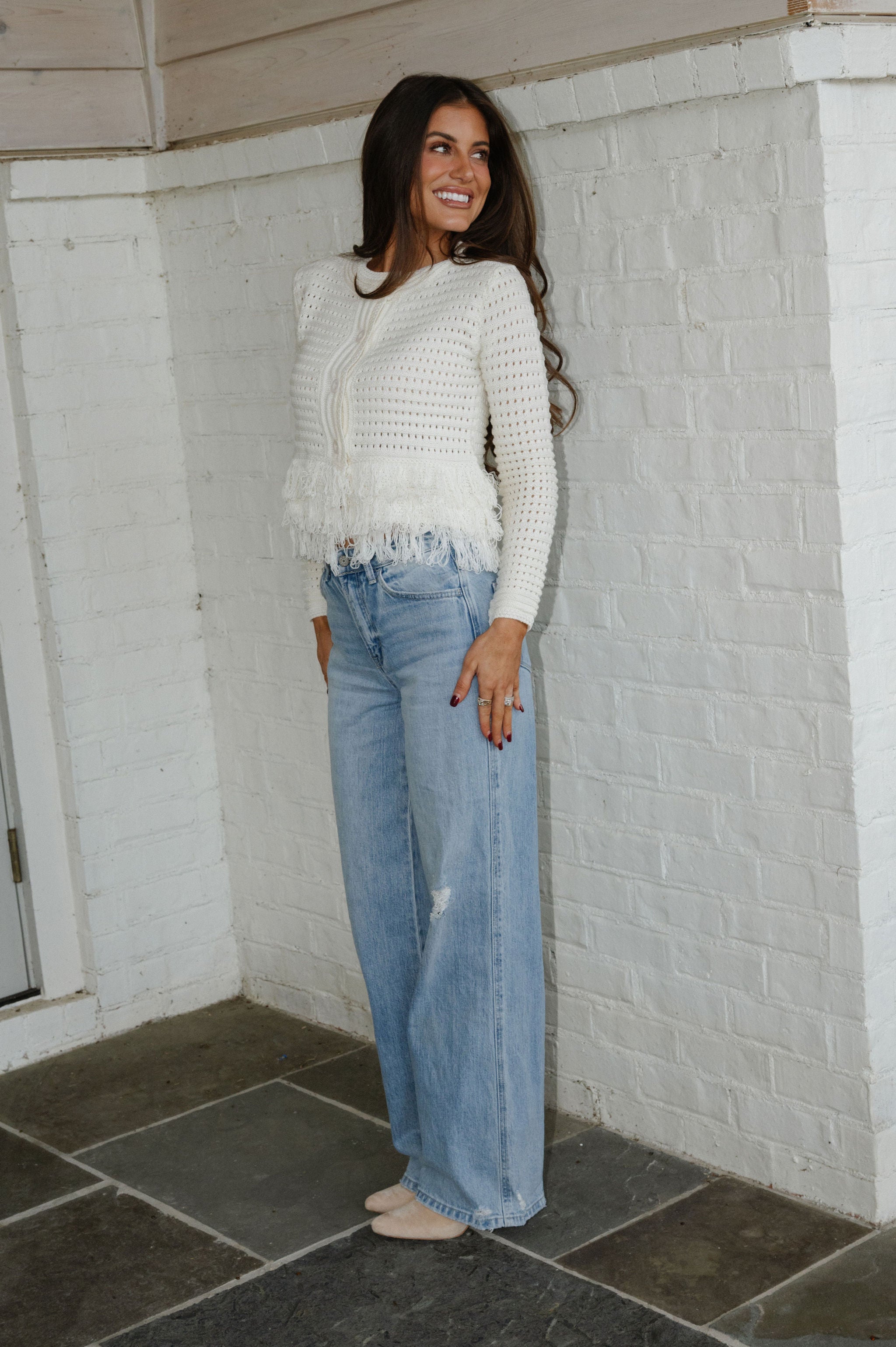 Libbie Knit Cardigan-Cream