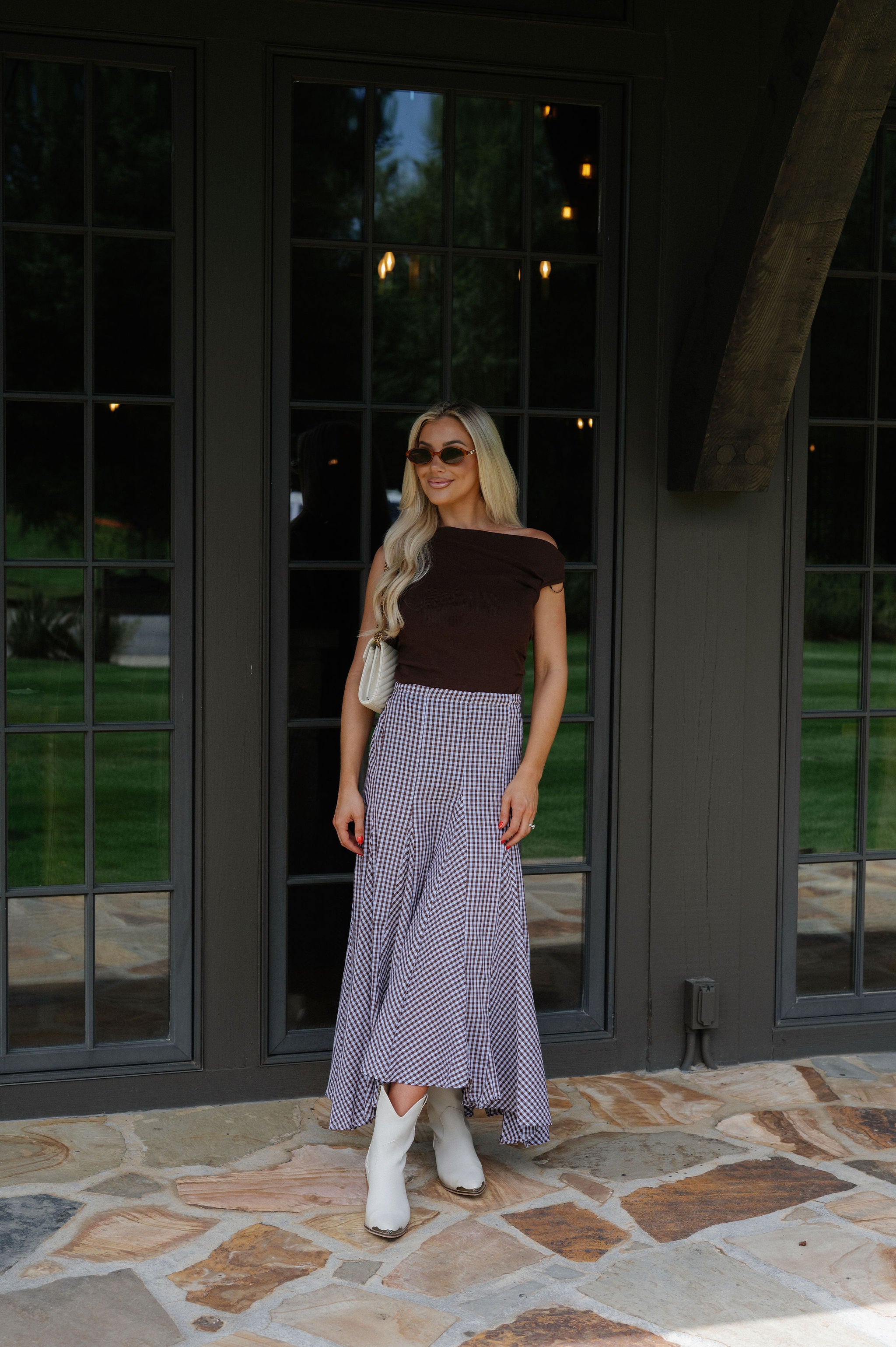 Asymmetrical Sweater Top-Brown