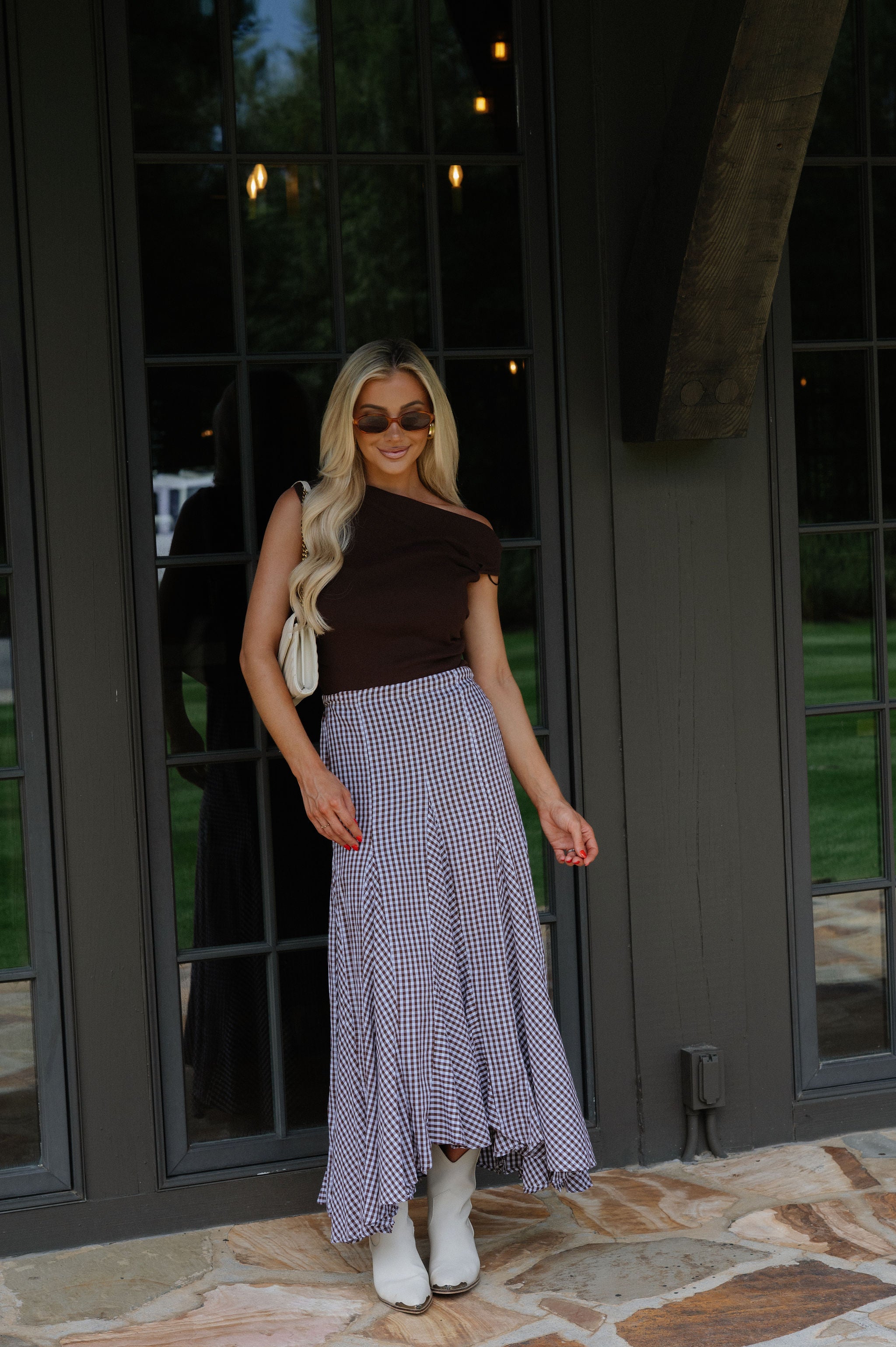 Asymmetrical Sweater Top-Brown