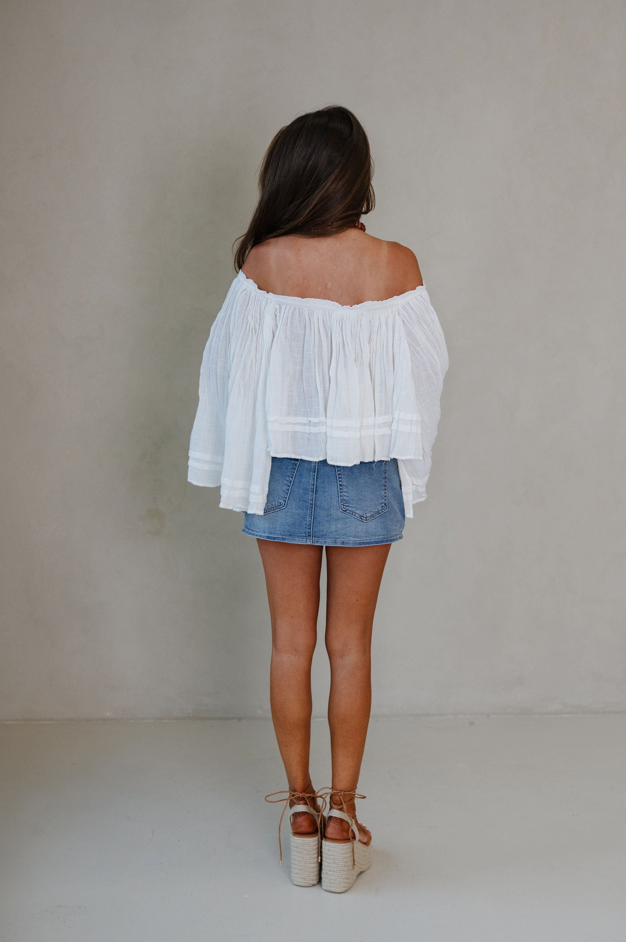 Ruth Woven Off The Shoulder Top-Off White