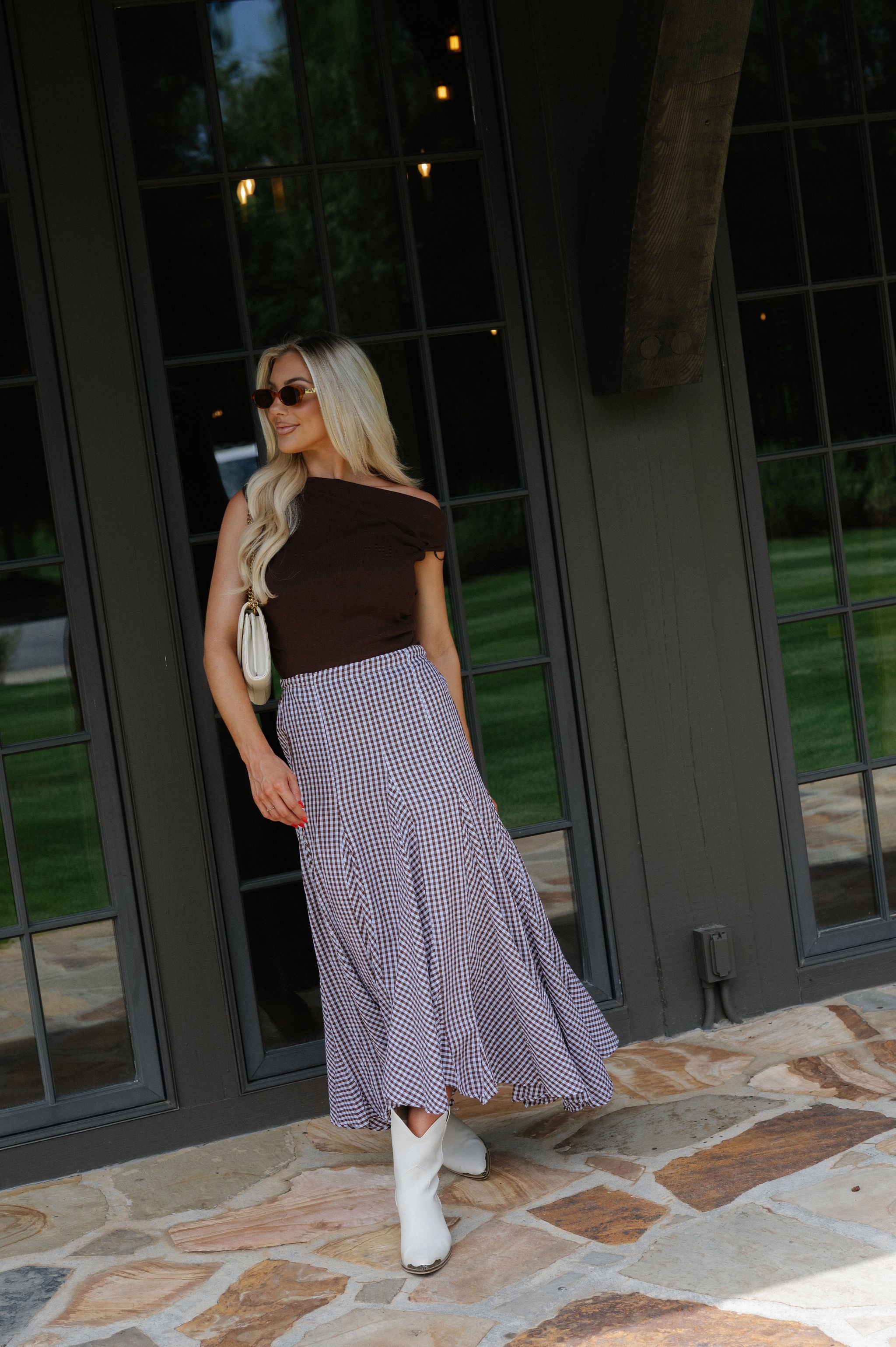 Asymmetrical Sweater Top-Brown