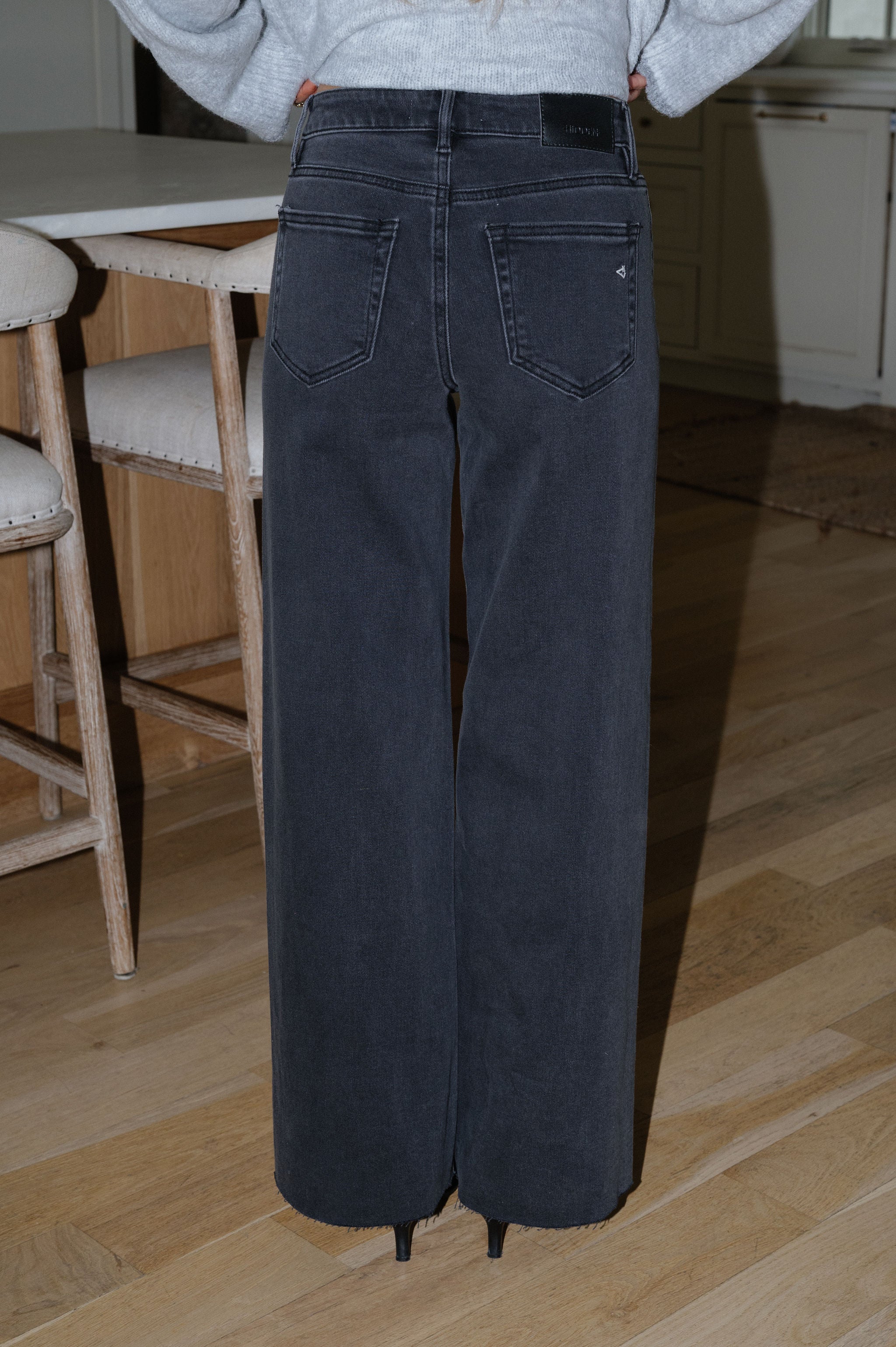Blair Wide Leg Charcoal Jeans