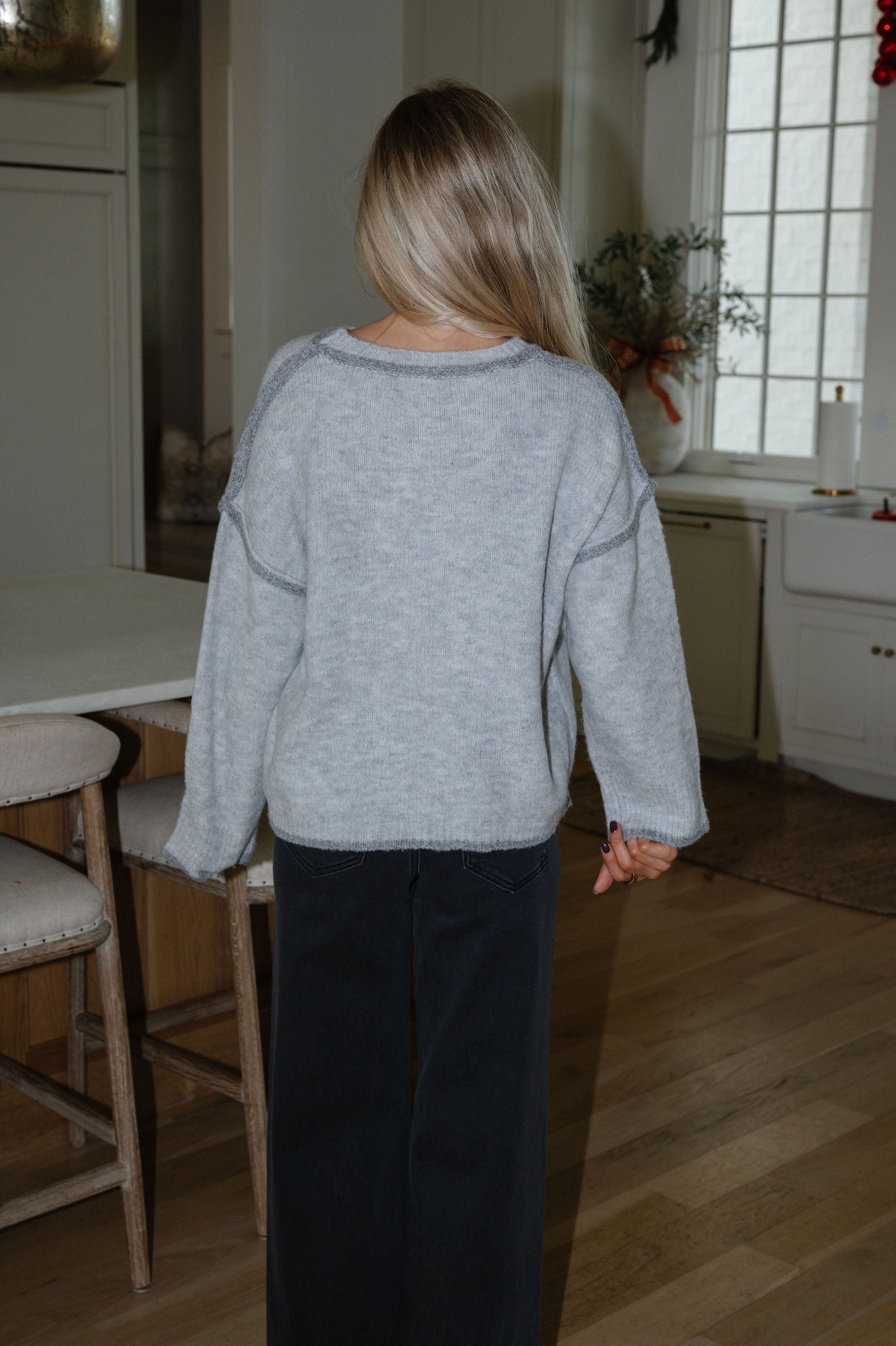 Olympus Pullover Sweater-Heather Grey