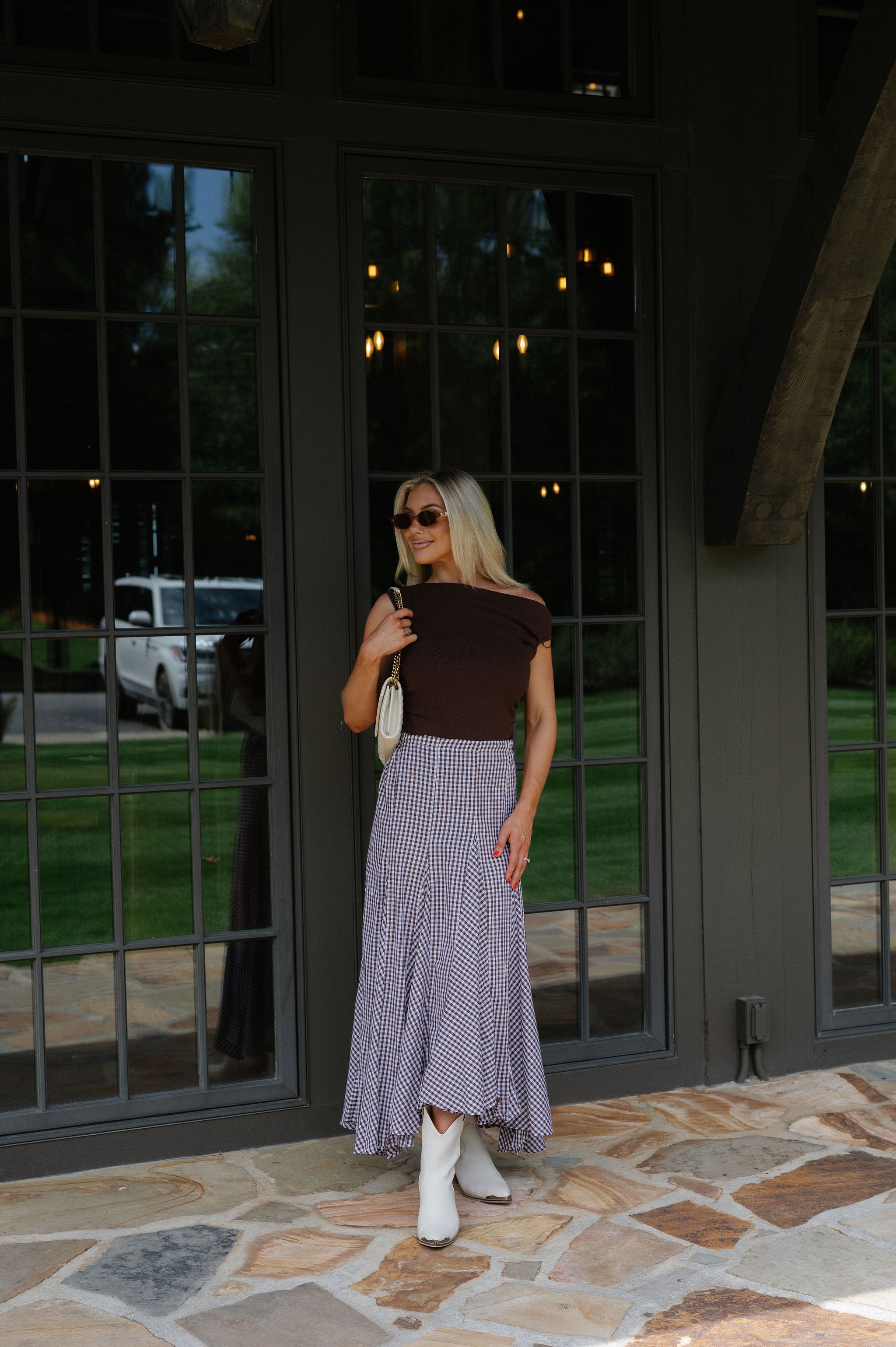 Asymmetrical Sweater Top-Brown