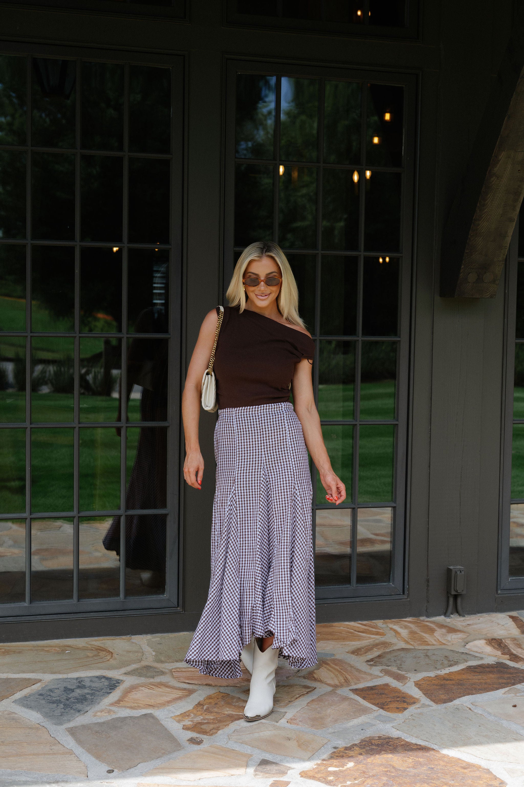 Asymmetrical Sweater Top-Brown