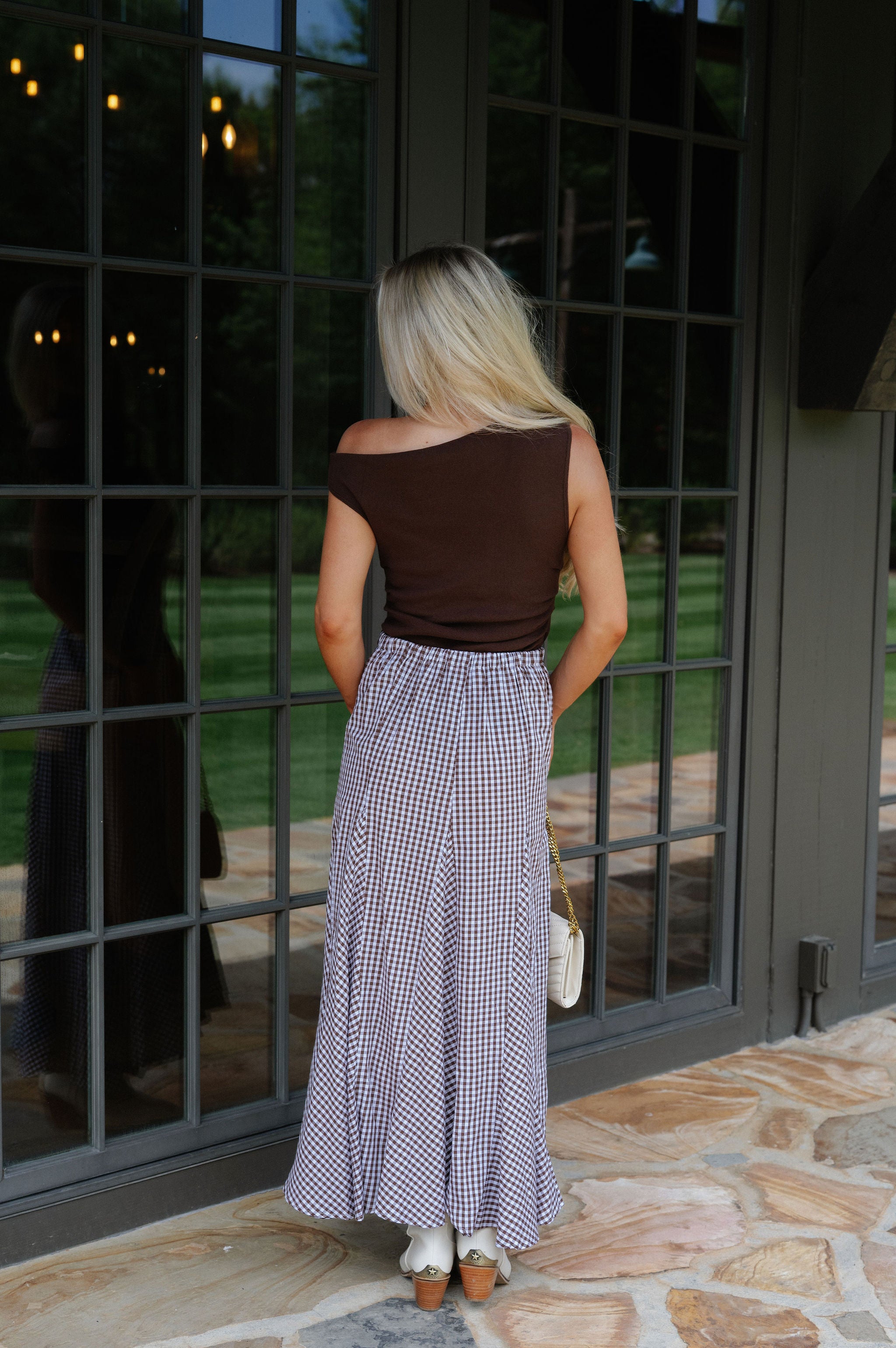 Asymmetrical Sweater Top-Brown