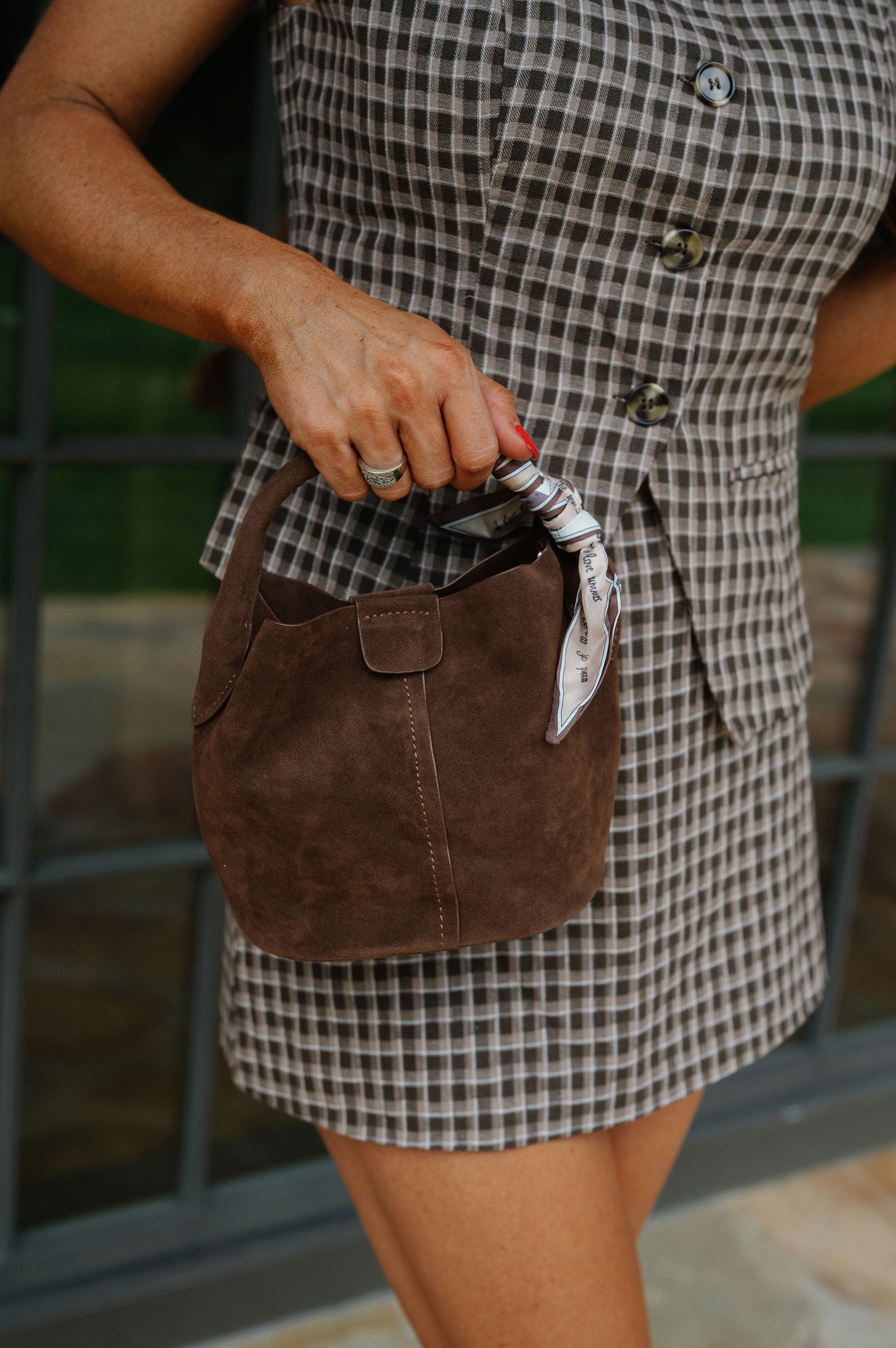 Ophelia Suede Bag-Chocolate