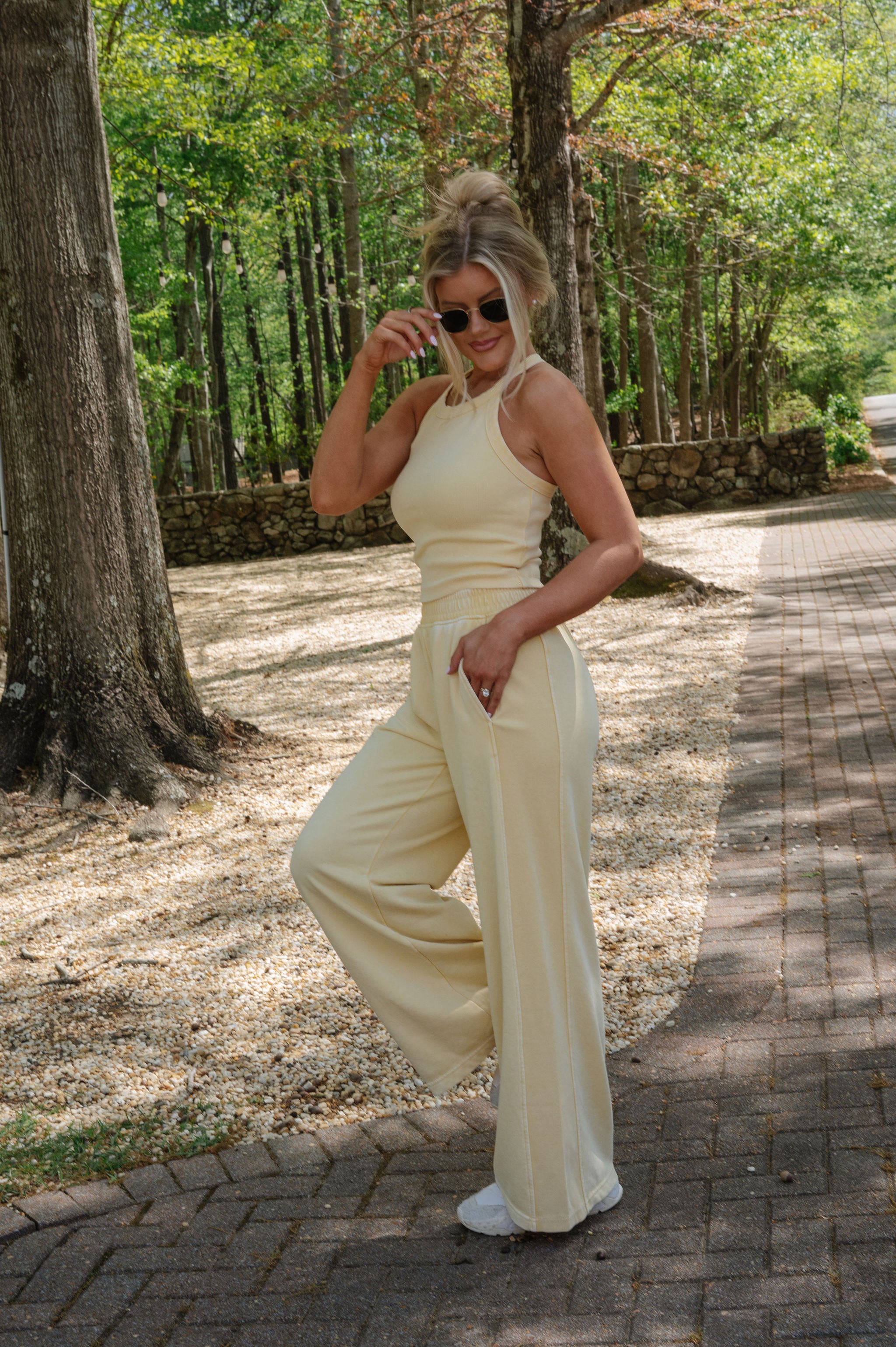 Stella French Terry Pants Set-Butter Yellow