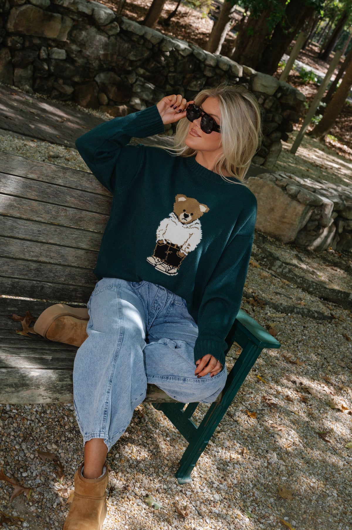 Sweater Bear Top-Hunter Green