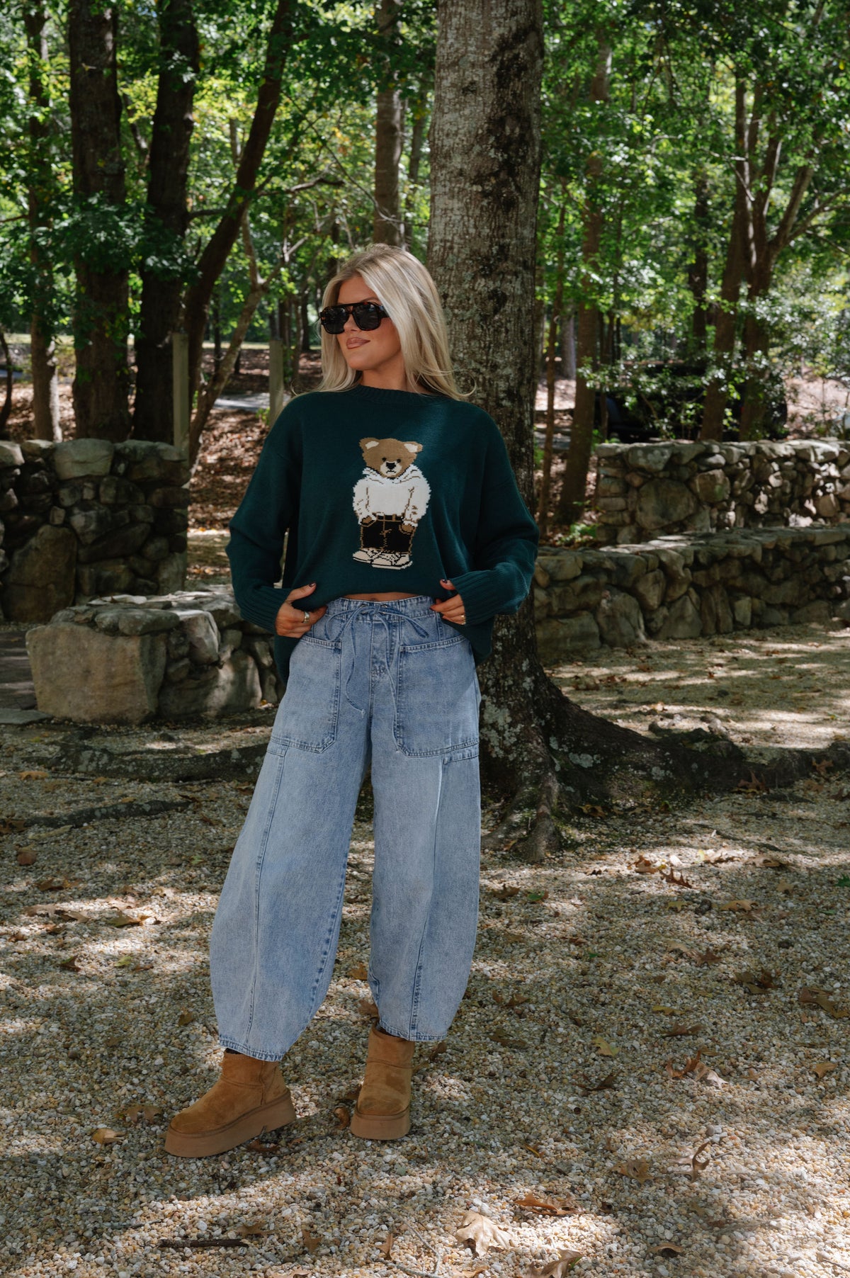 Sweater Bear Top-Hunter Green