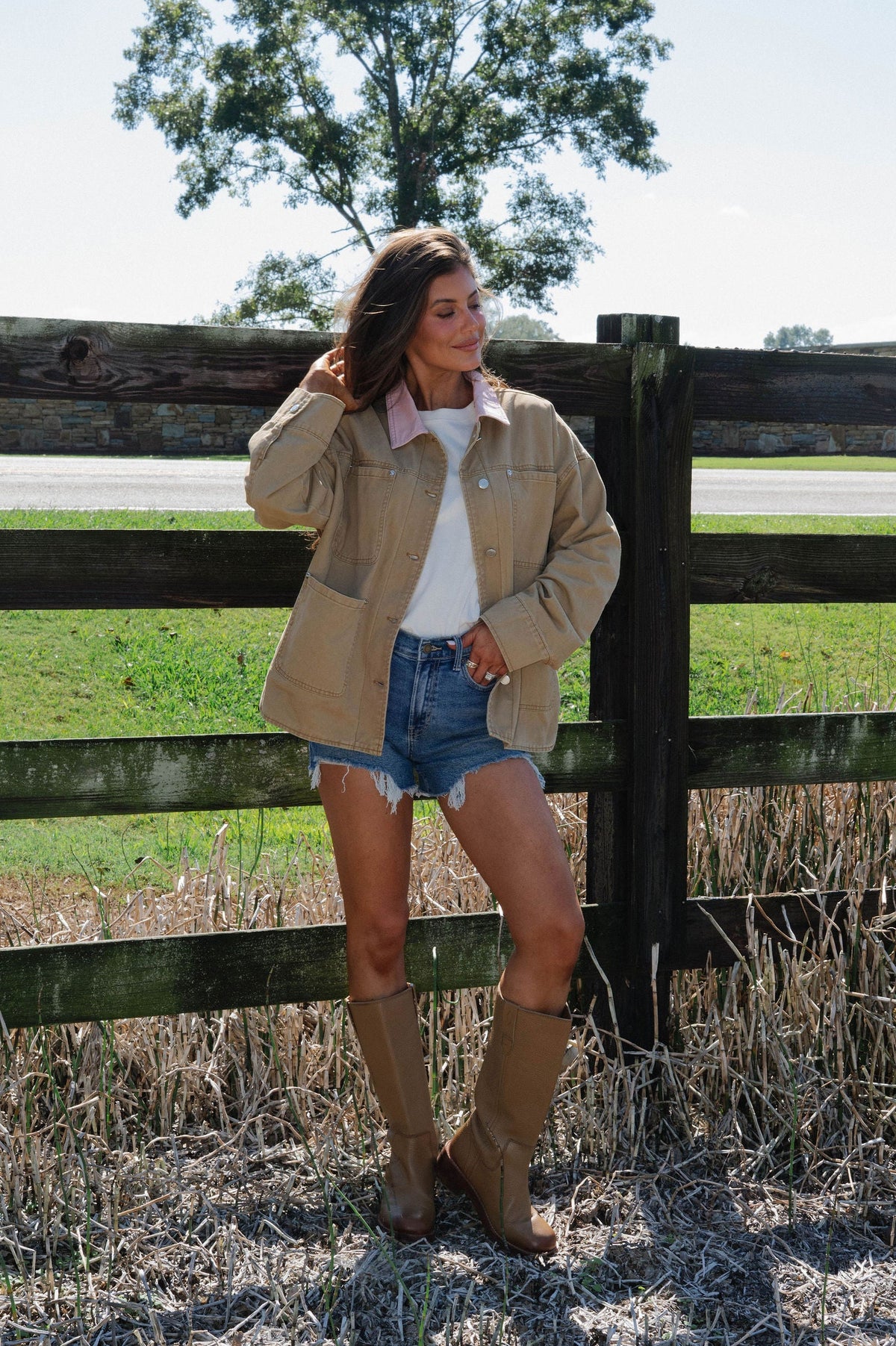 Hadley Carpenter Jacket- Khaki/Pink