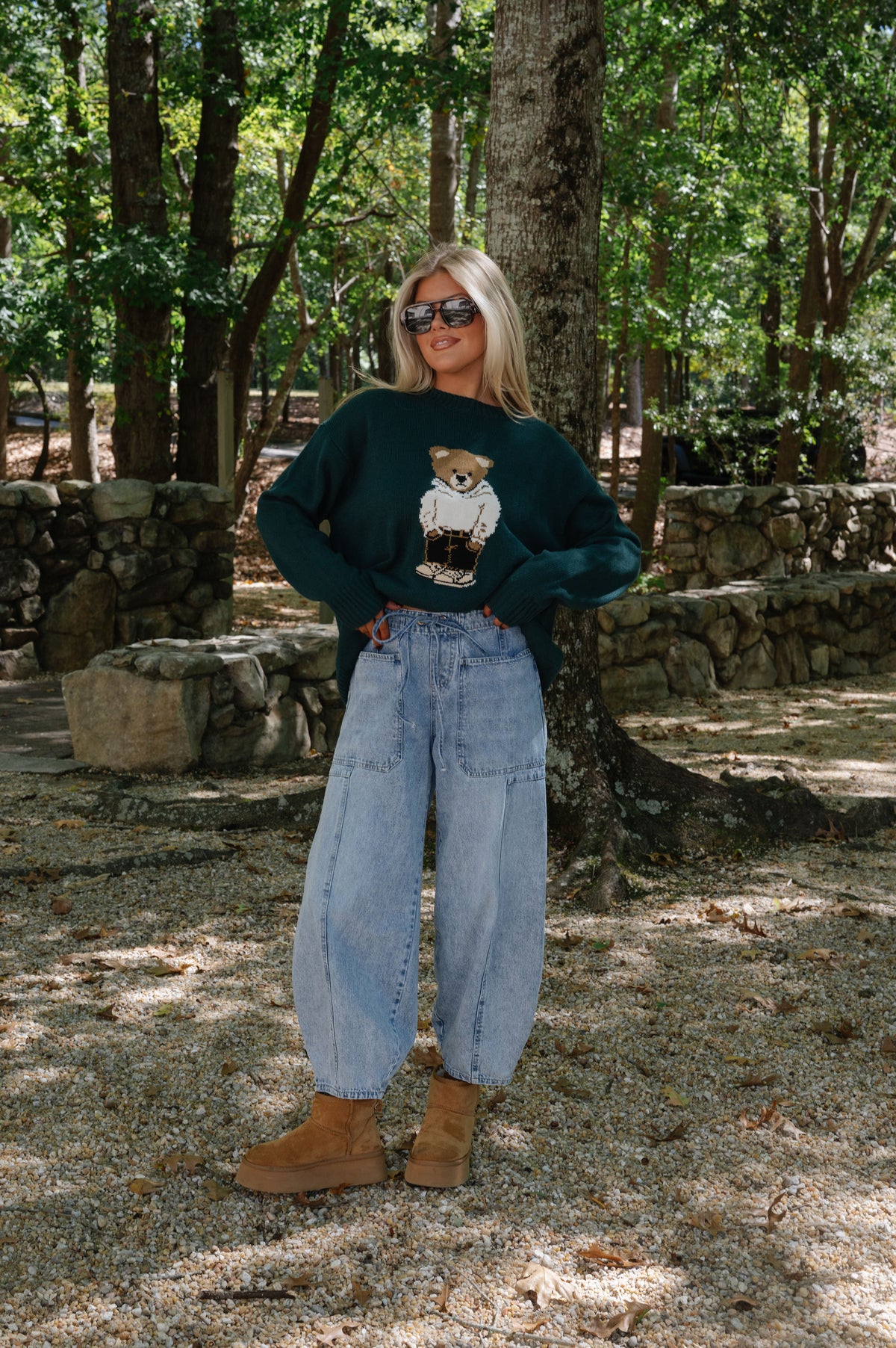 Sweater Bear Top-Hunter Green