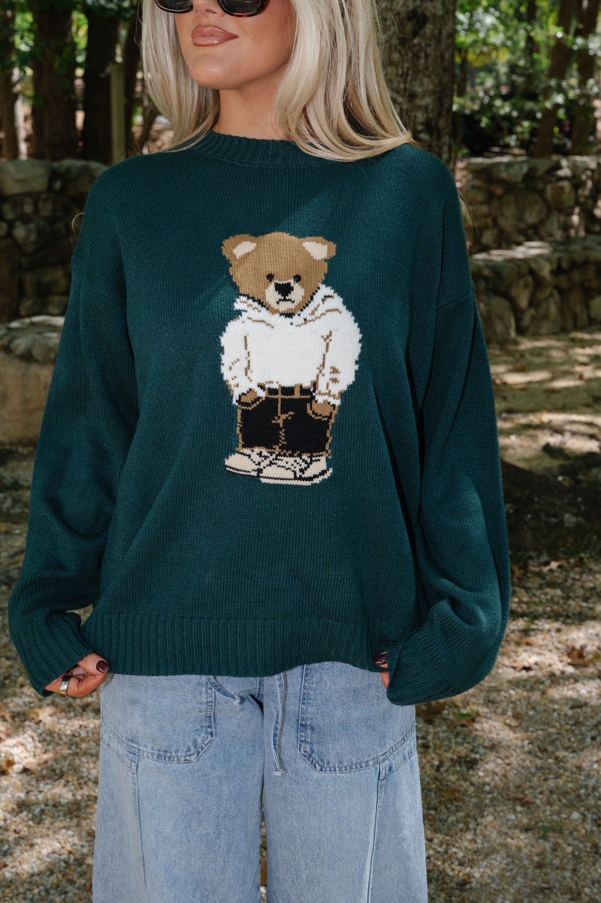 Sweater Bear Top-Hunter Green