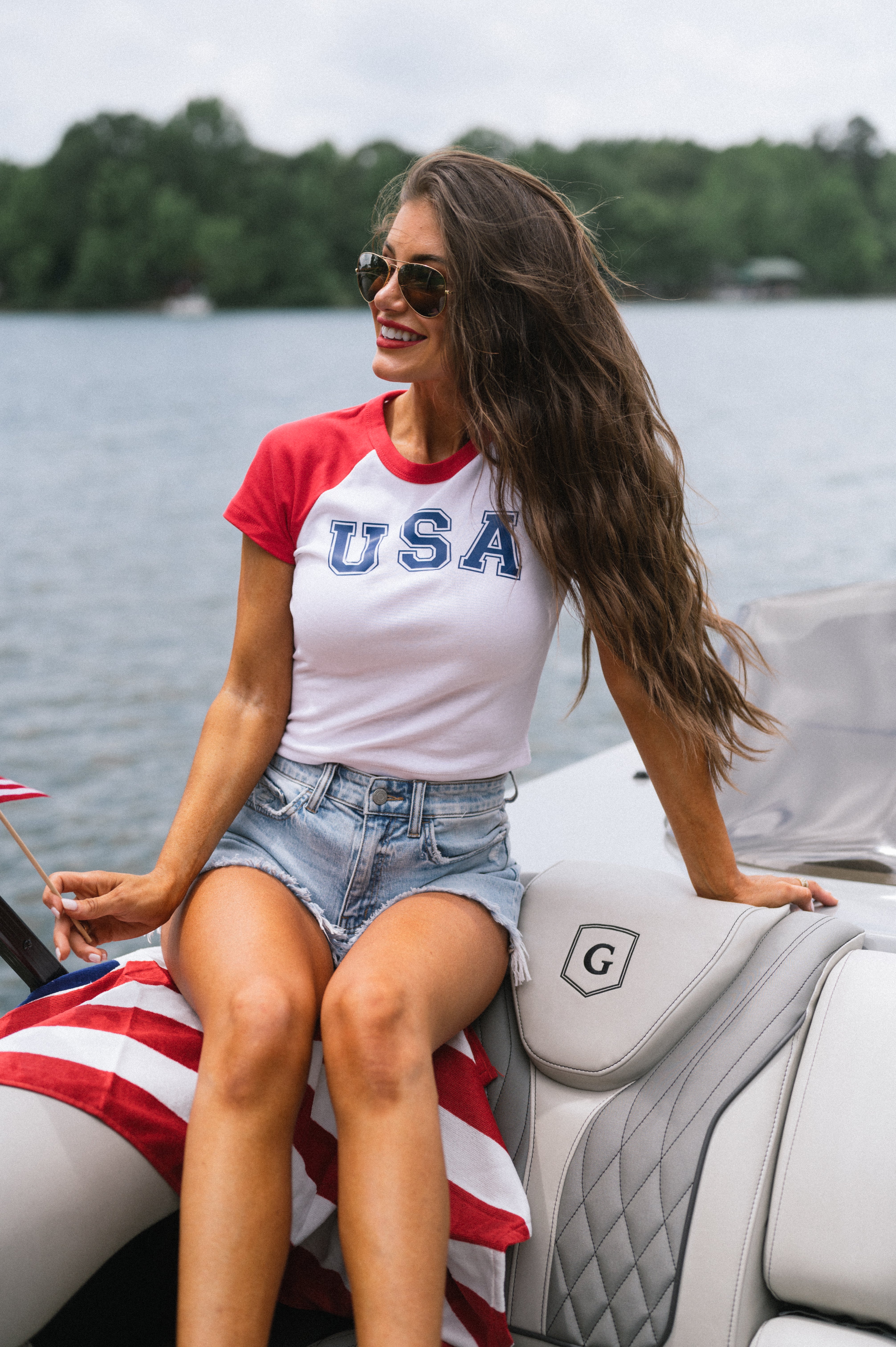 "USA" Top-Red/White
