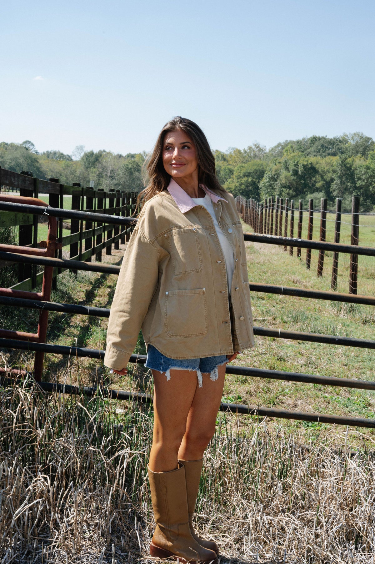 Hadley Carpenter Jacket- Khaki/Pink