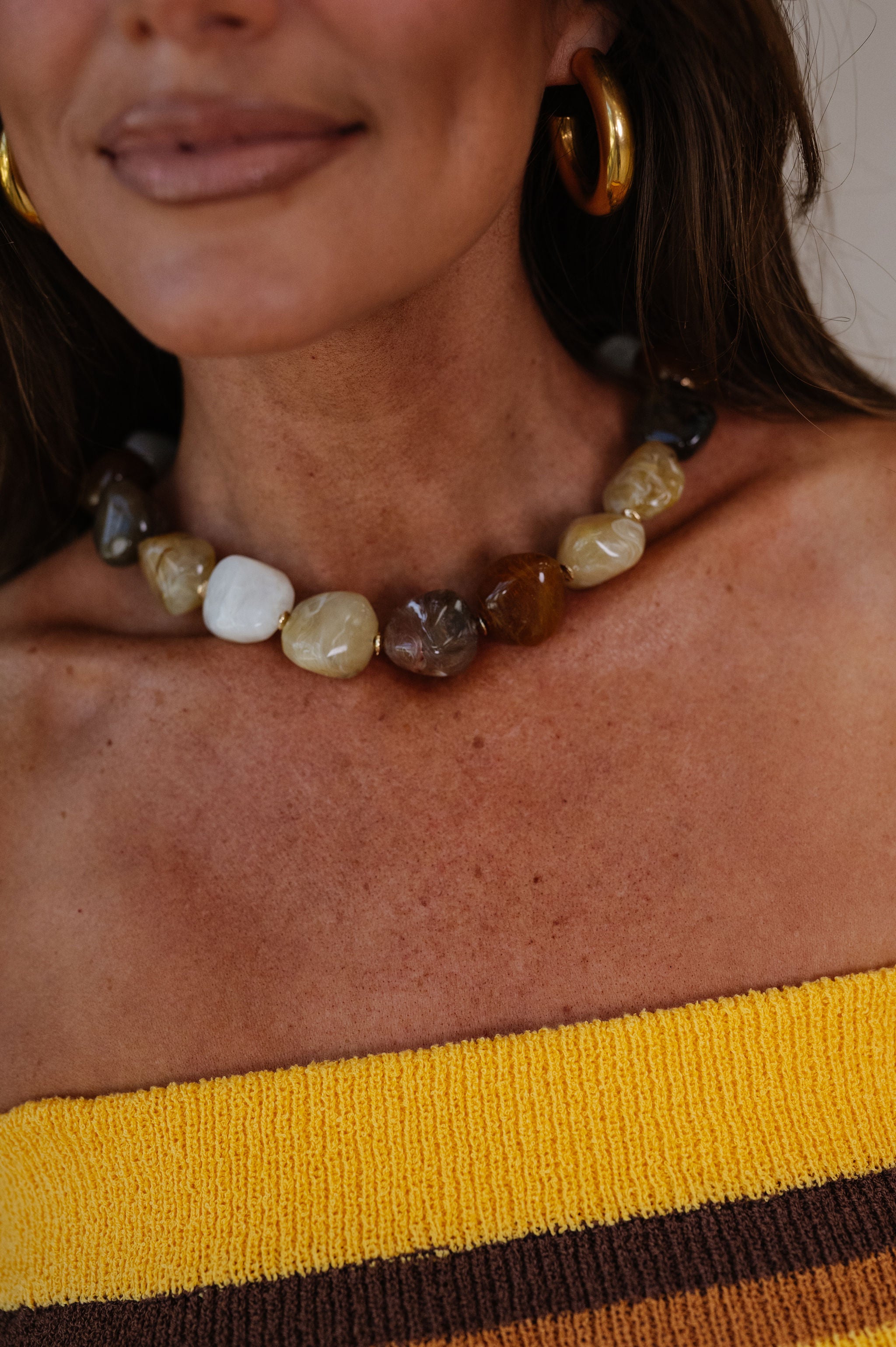Clarksdale Marble Necklace-Natural Multi