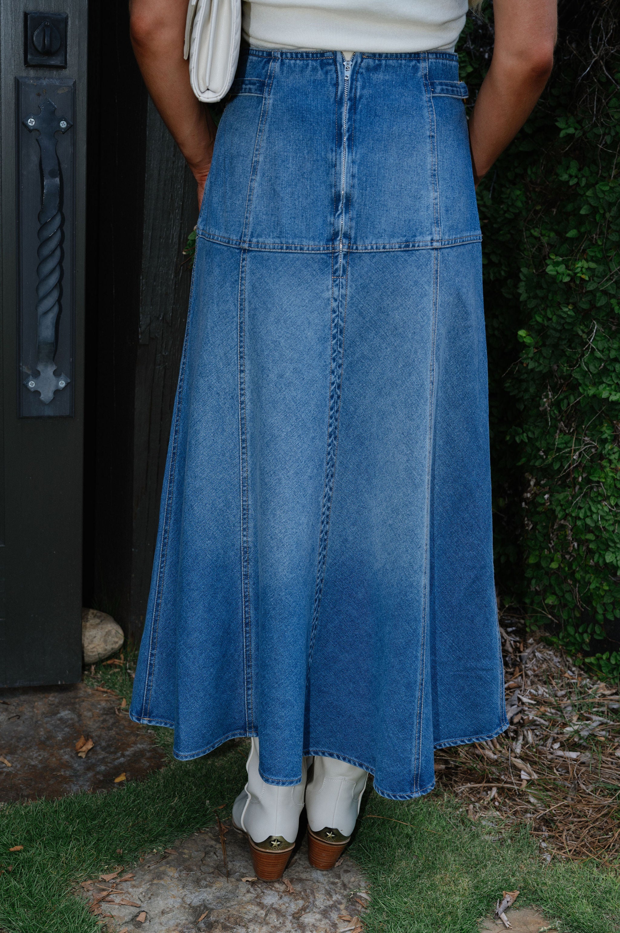 Khloe Midi Skirt-Denim