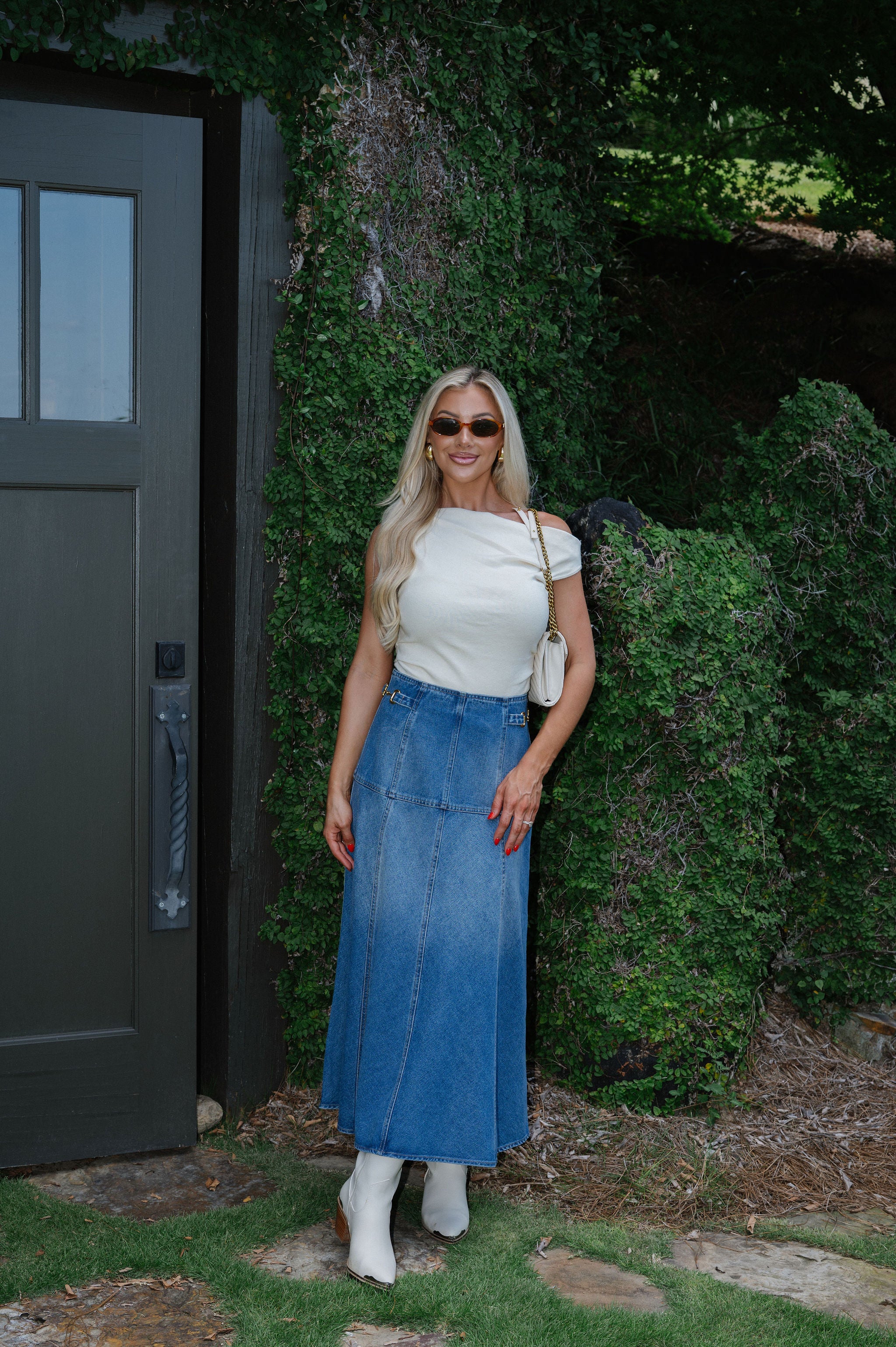 Khloe Midi Skirt-Denim