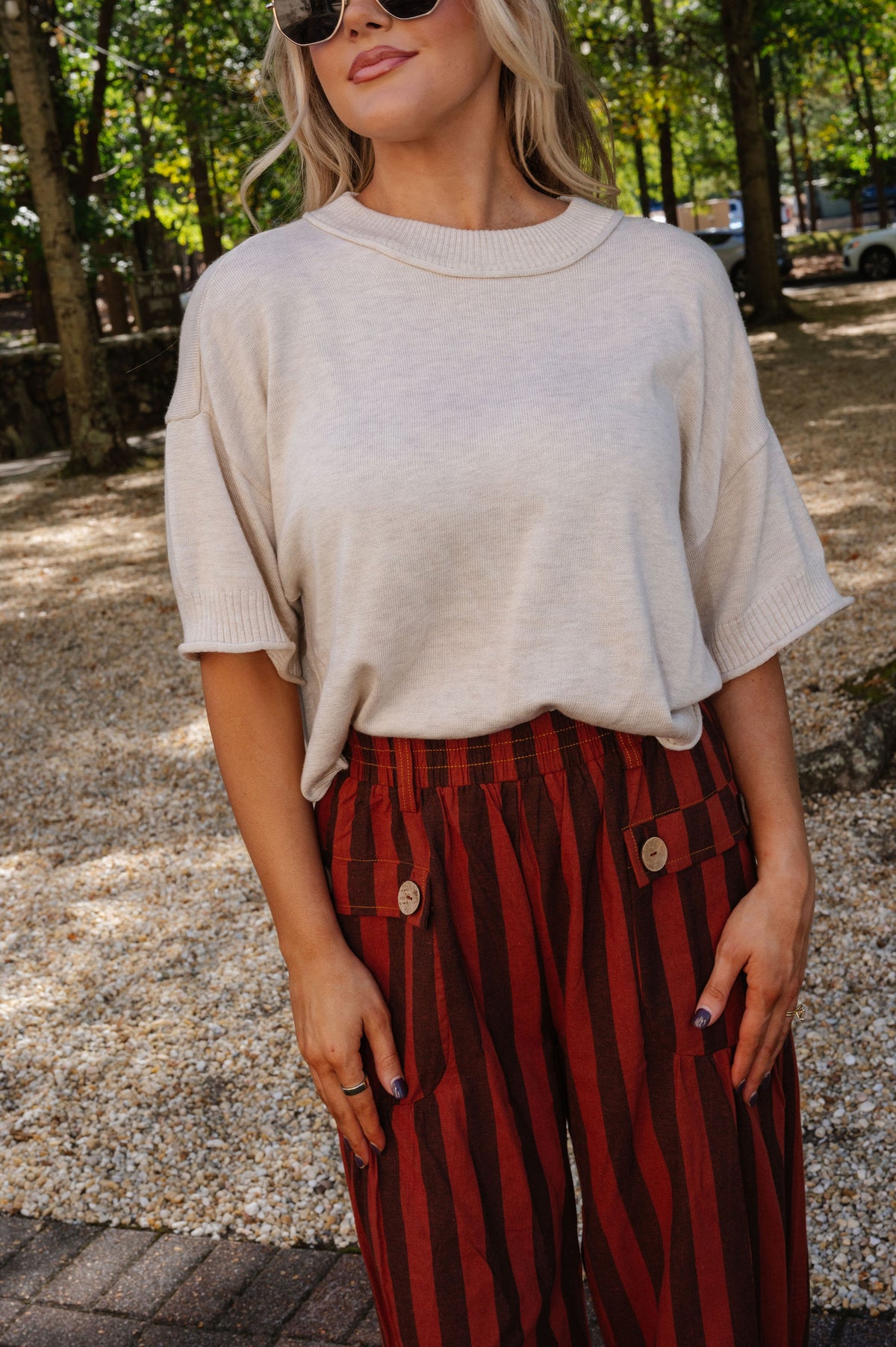 Wool Mix Sweater Top-Oatmeal