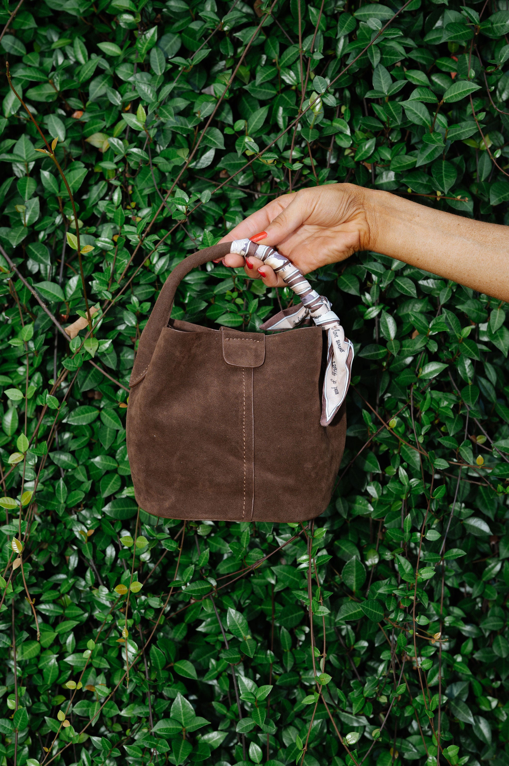 Ophelia Suede Bag-Chocolate