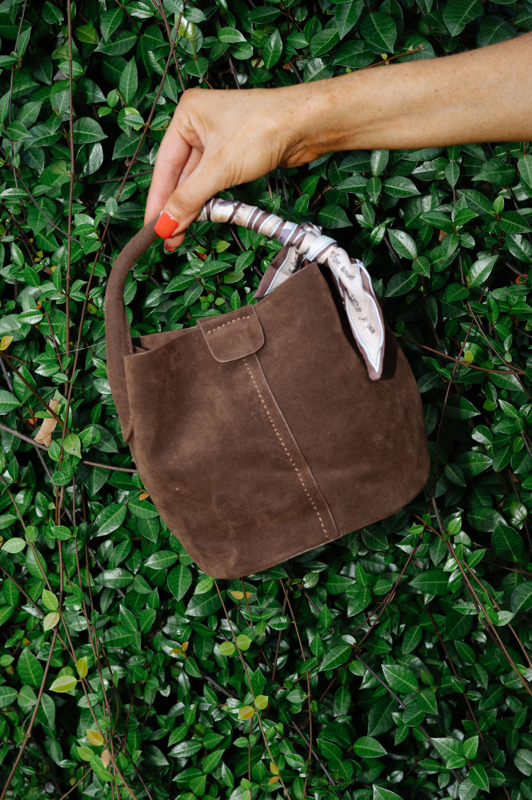 Ophelia Suede Bag-Chocolate