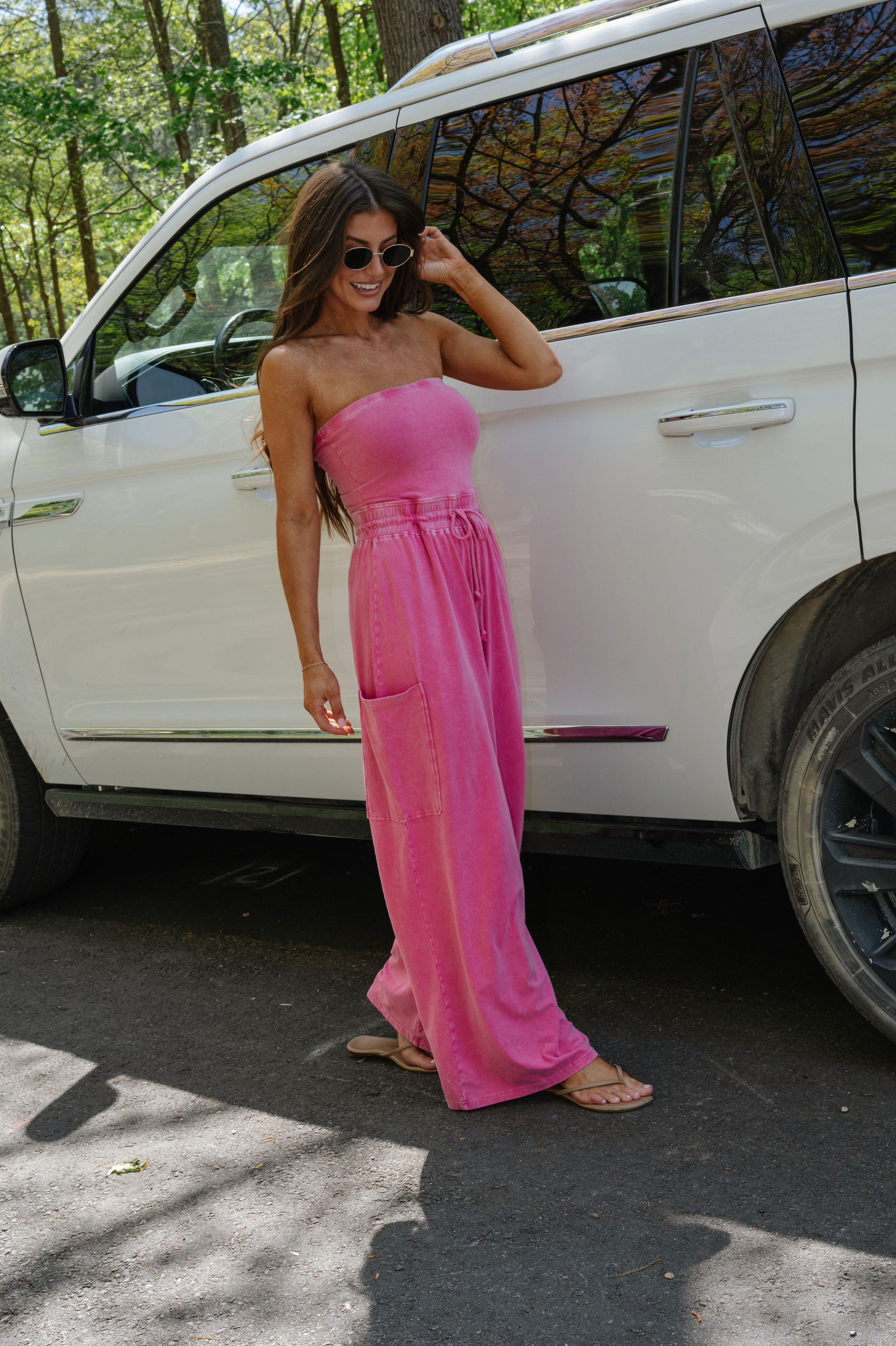 Harlow Jumpsuit-Fuchsia