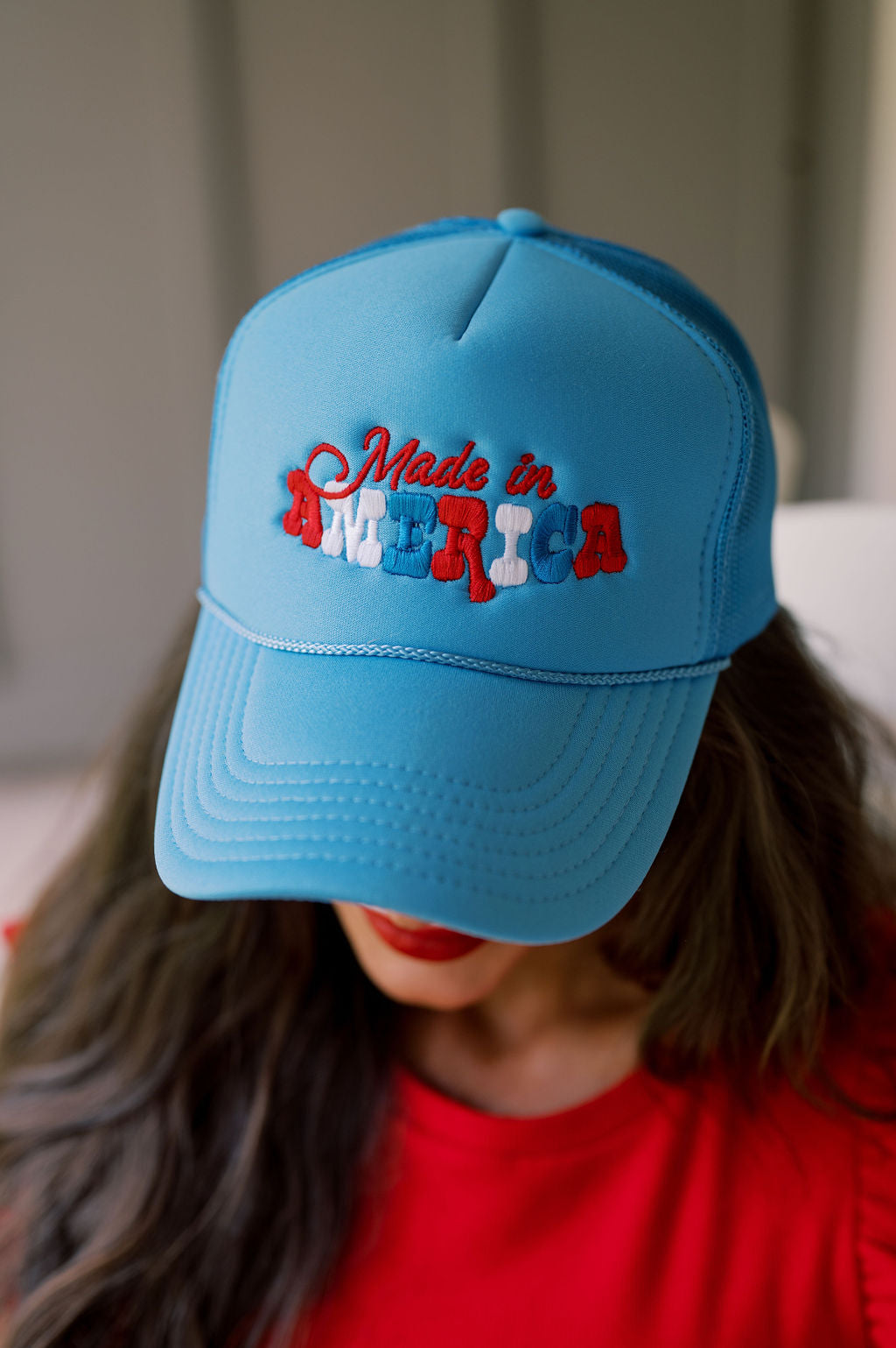 "Made In America" Trucker Hat- Blue