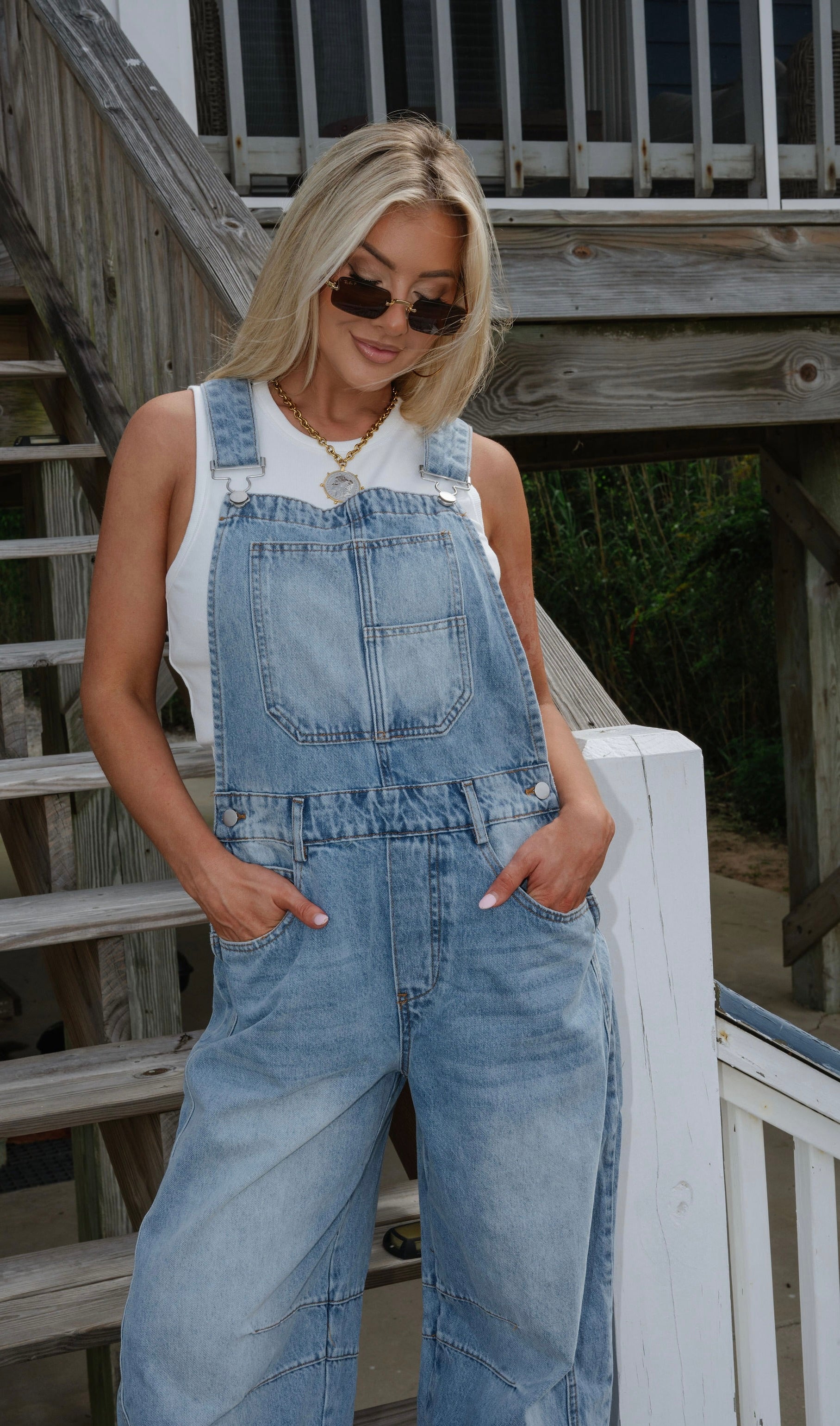 Stapleton Overalls-Light Denim