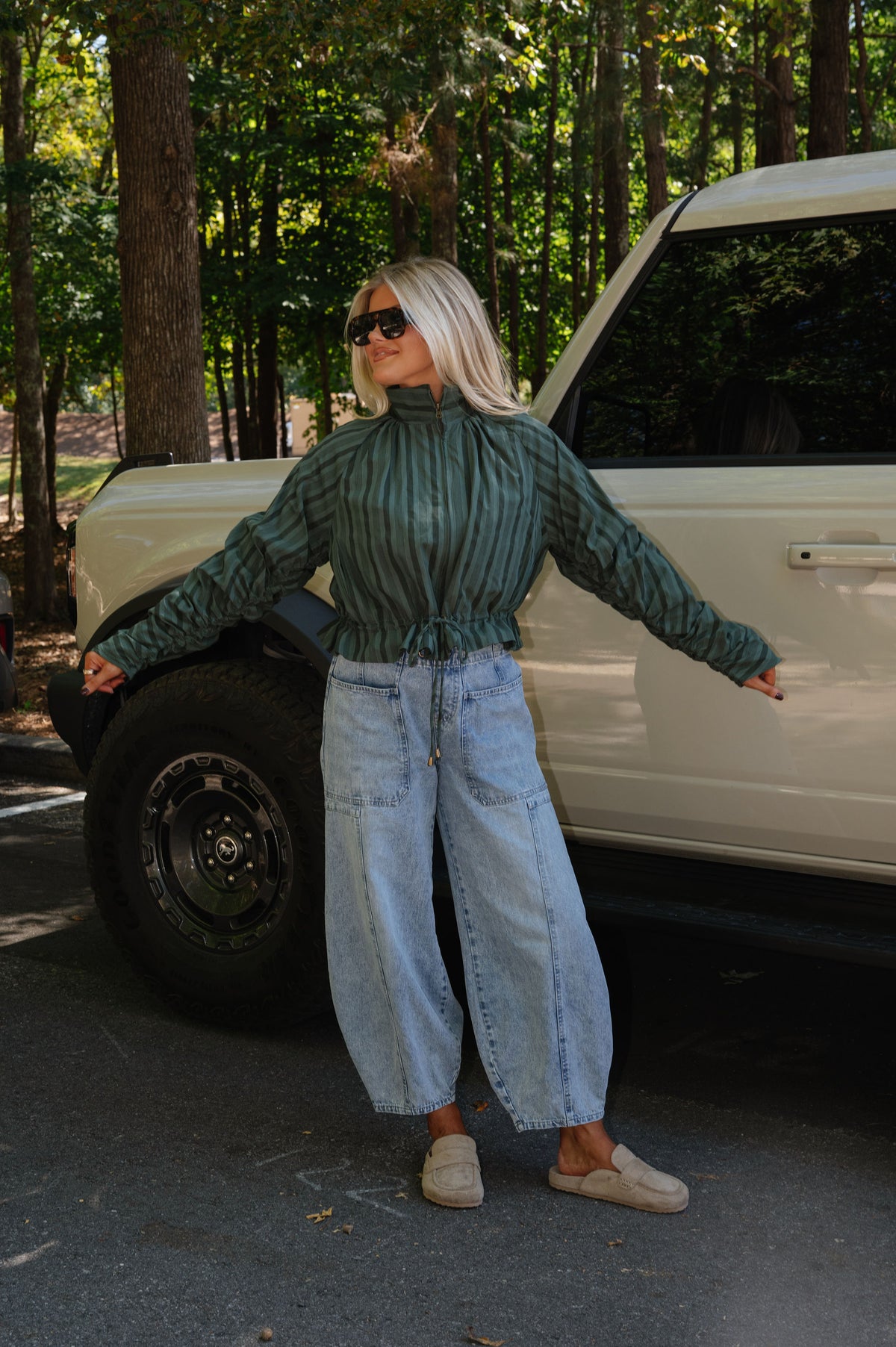 Christina Striped Top-Pine
