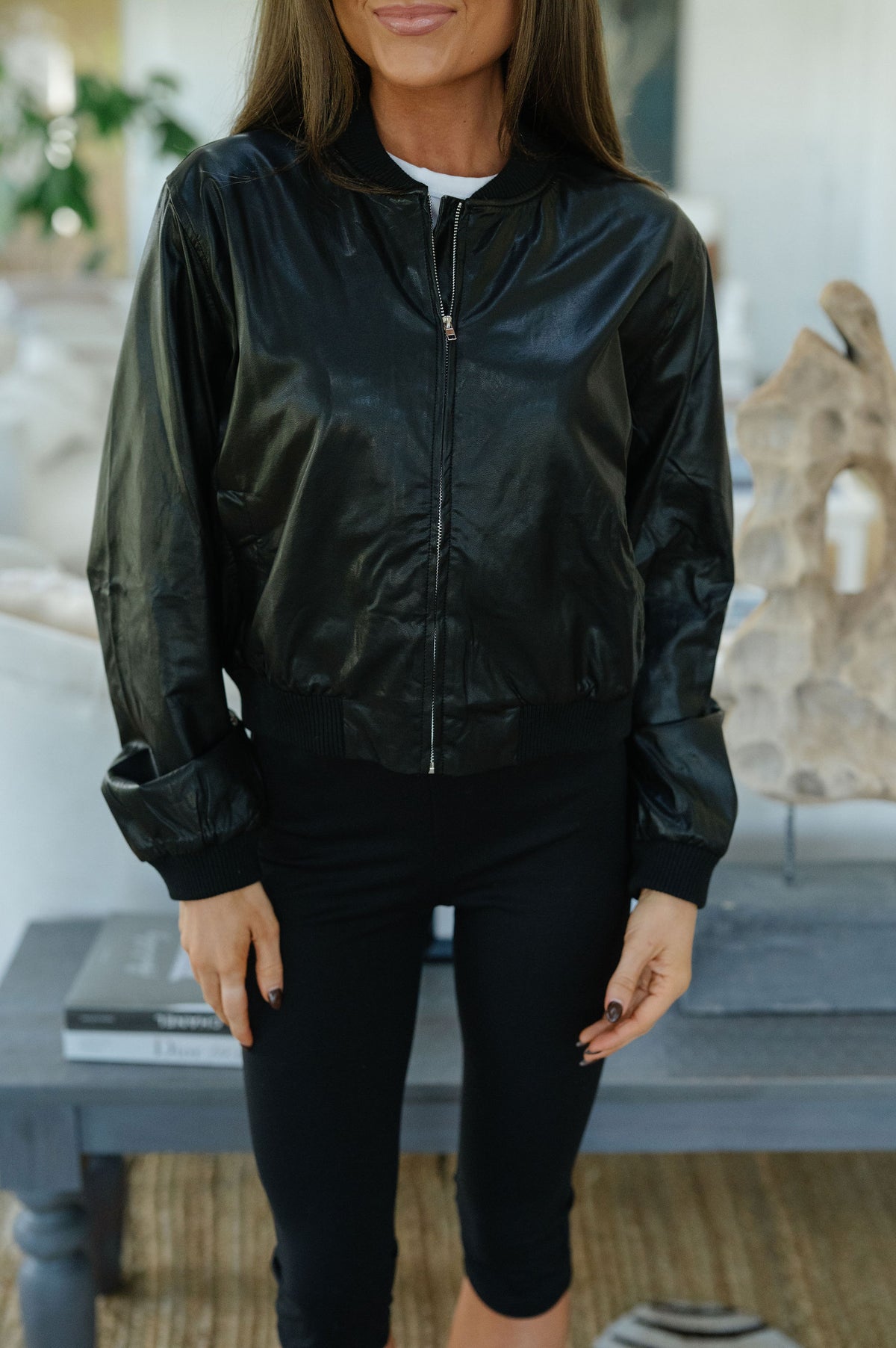 Lola Leather Jacket- Black