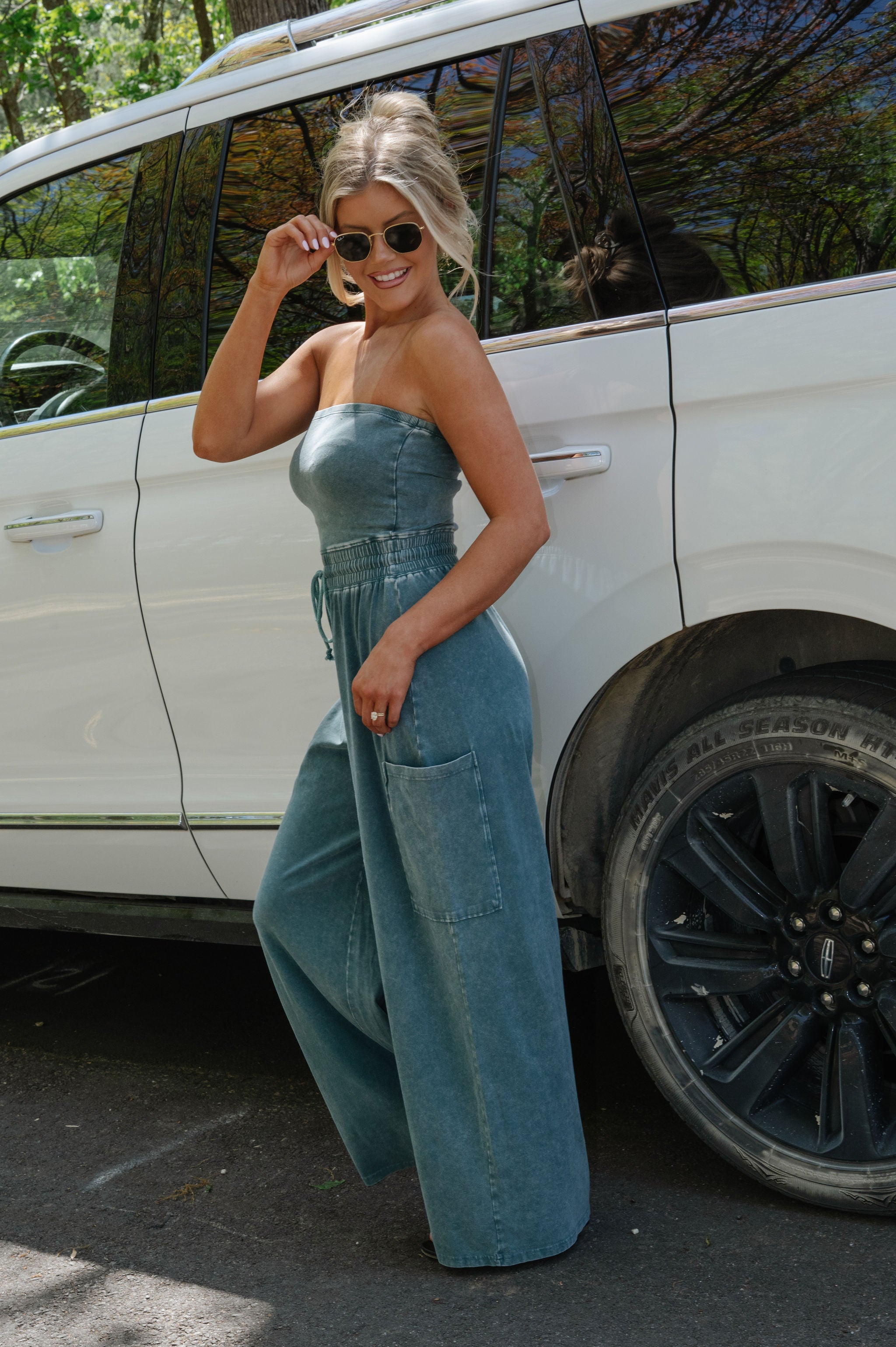 Harlow Jumpsuit-Dark Teal