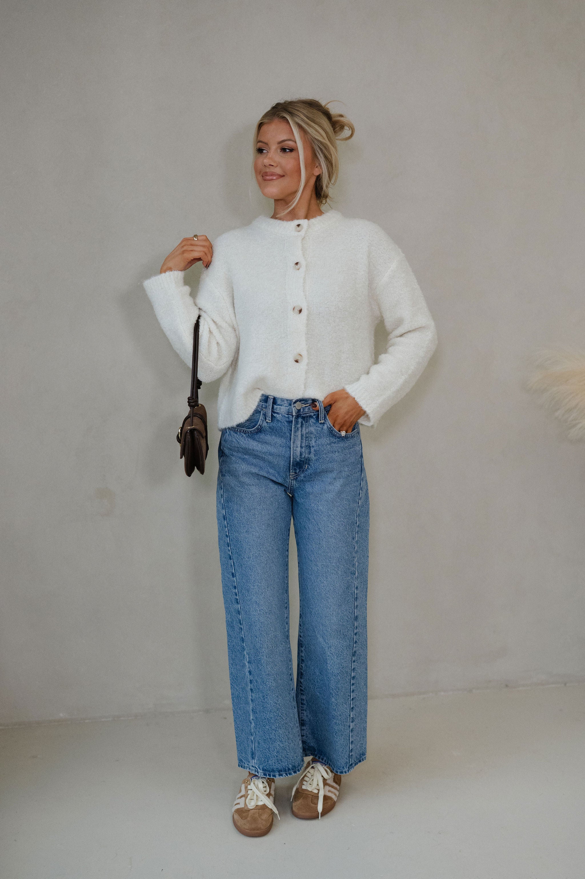 Sutton Cardigan Sweater-Cream