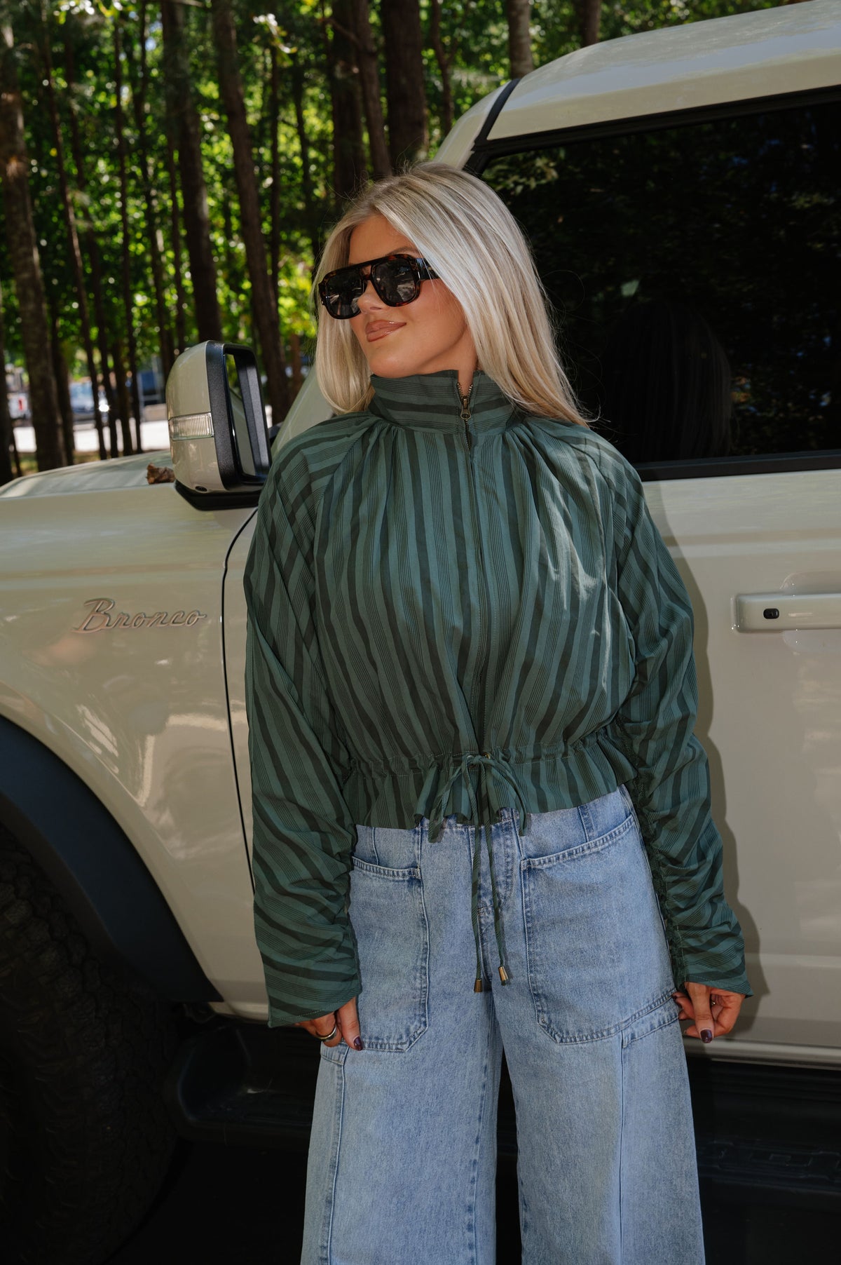 Christina Striped Top-Pine