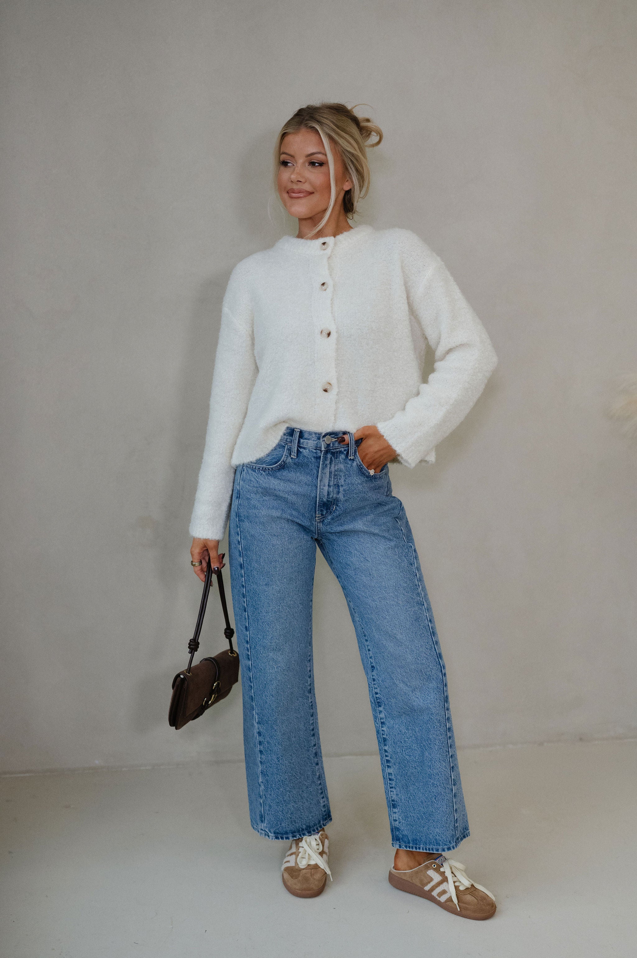 Sutton Cardigan Sweater-Cream