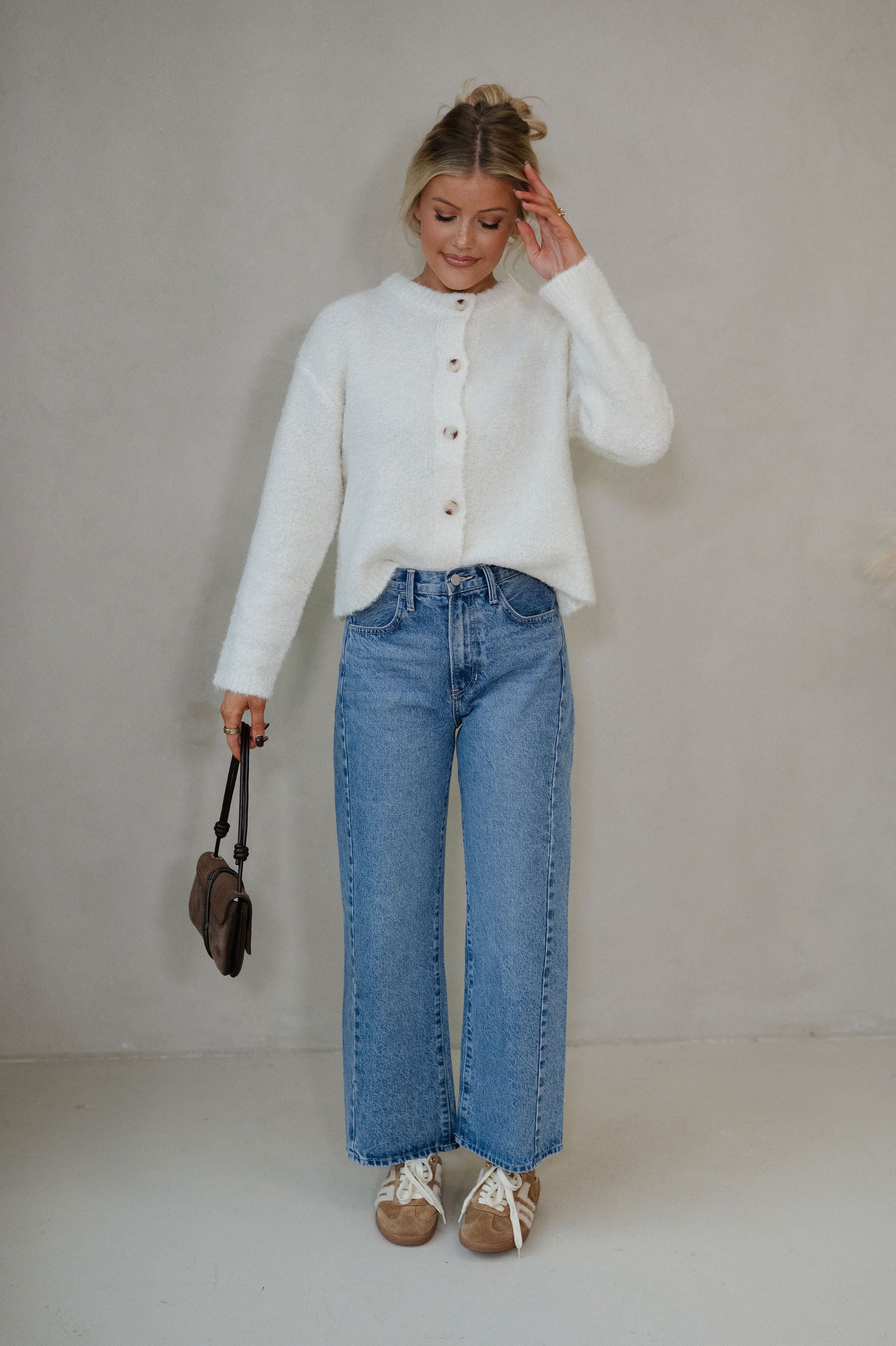 Sutton Cardigan Sweater-Cream